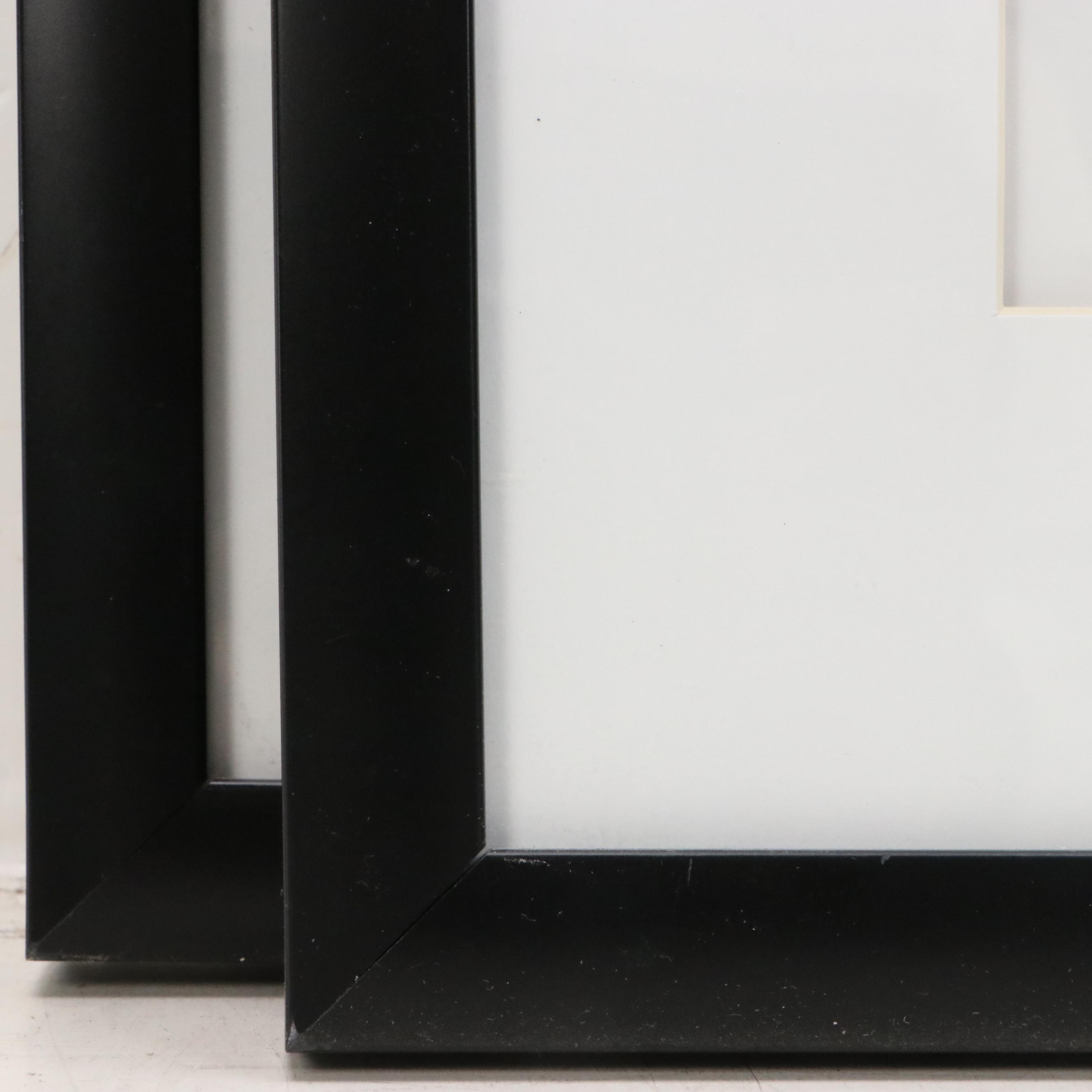 After Dan Meneely Abstract Offset Lithographs "Black and White Pop I & II"