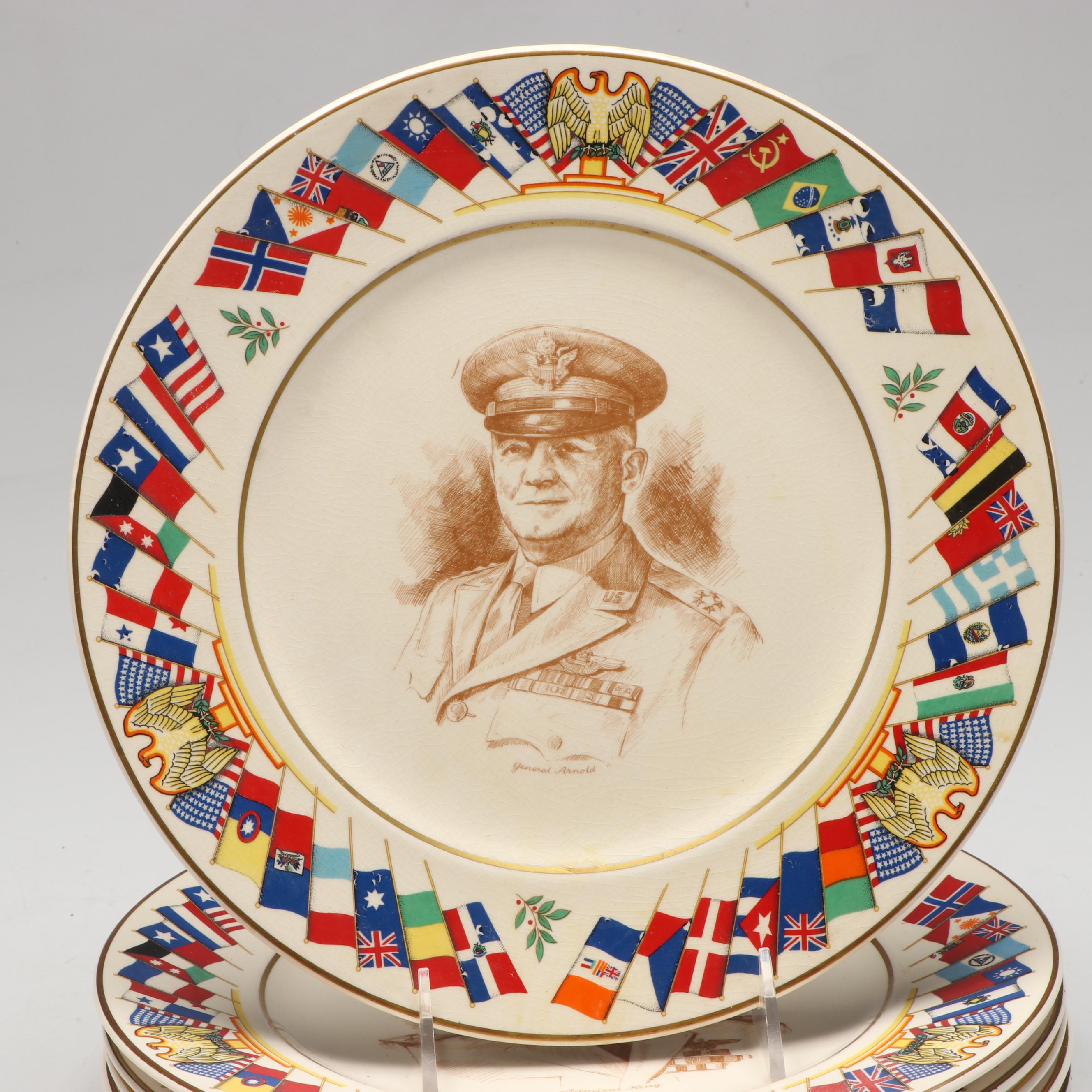 Salem "Allied Nations" Franklin D. Roosevelt and Other Commemorative Plates