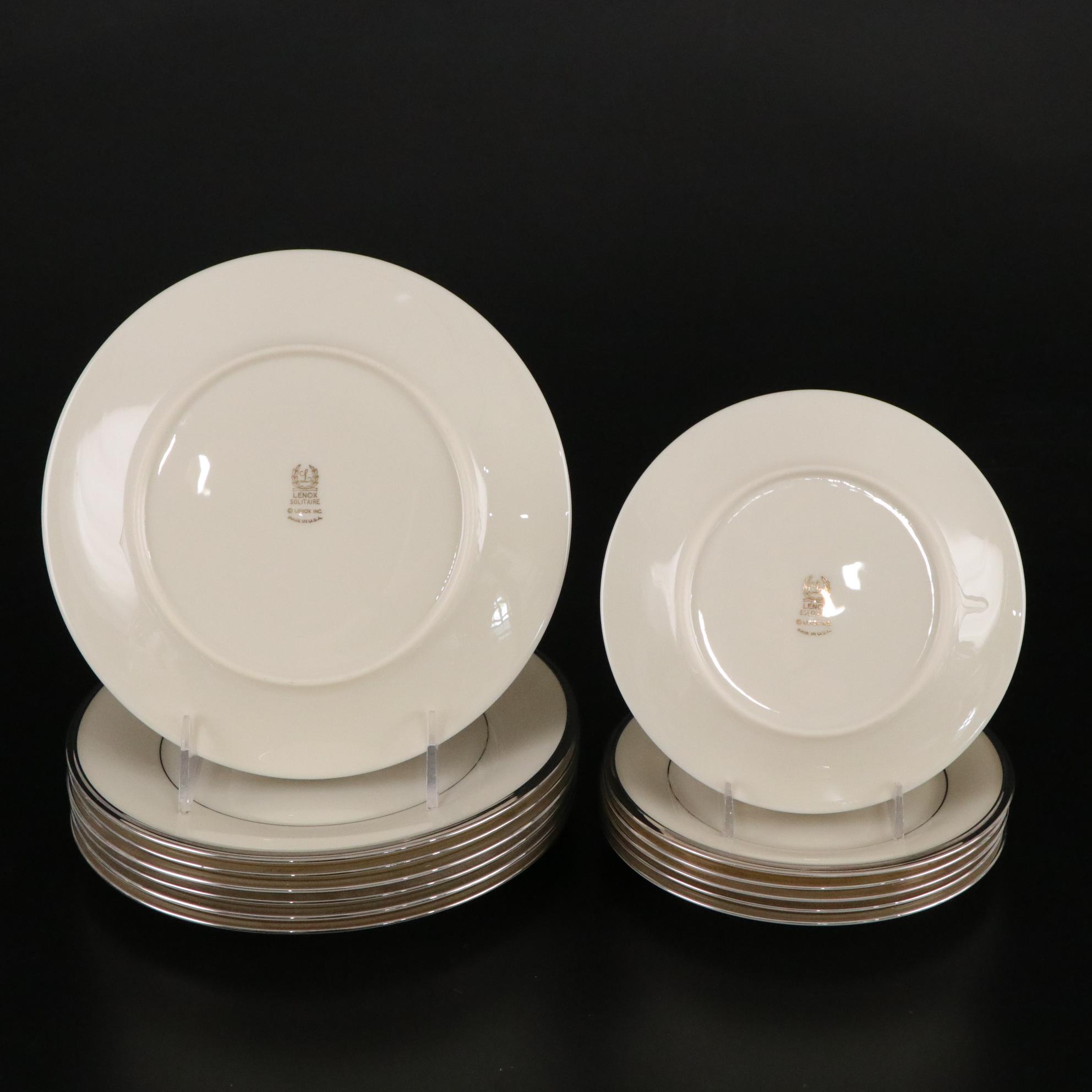 Lenox "Solitaire Platinum" Porcelain Dinnerware and Fostoria "Sheffield" Glasses