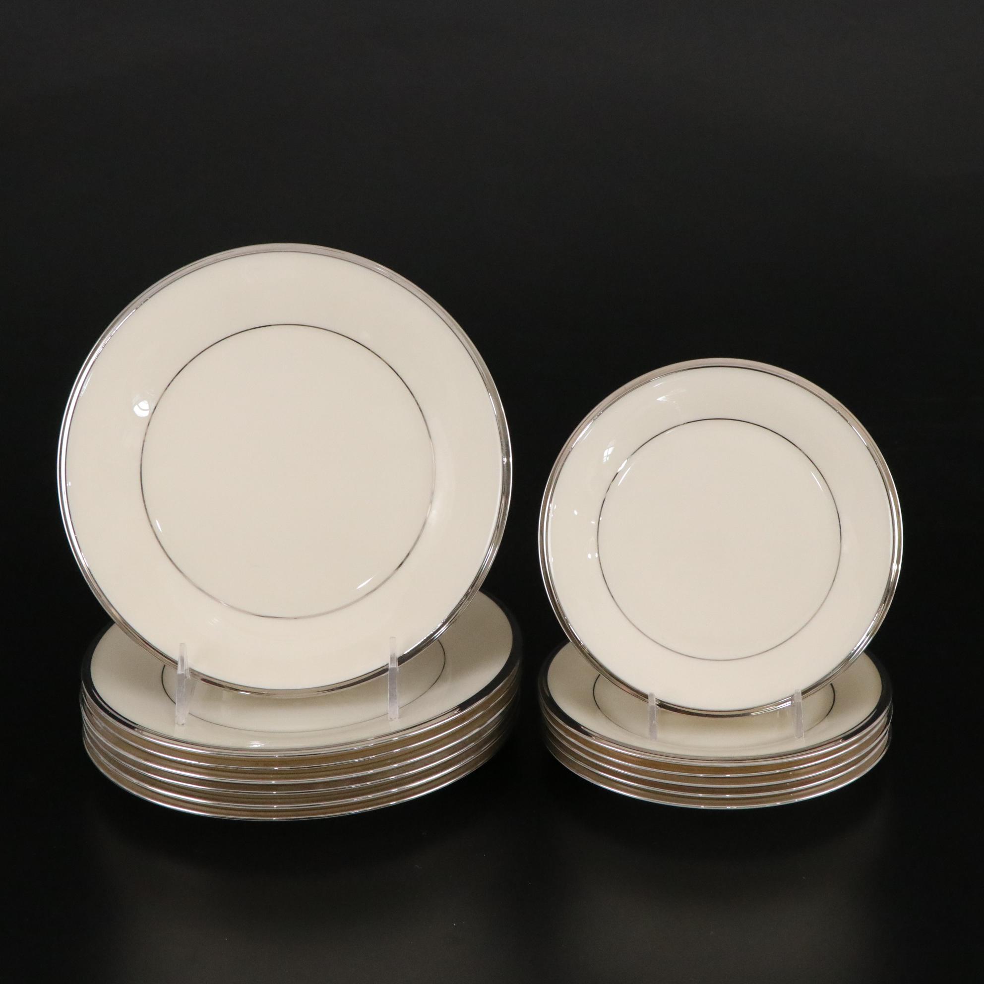 Lenox "Solitaire Platinum" Porcelain Dinnerware and Fostoria "Sheffield" Glasses