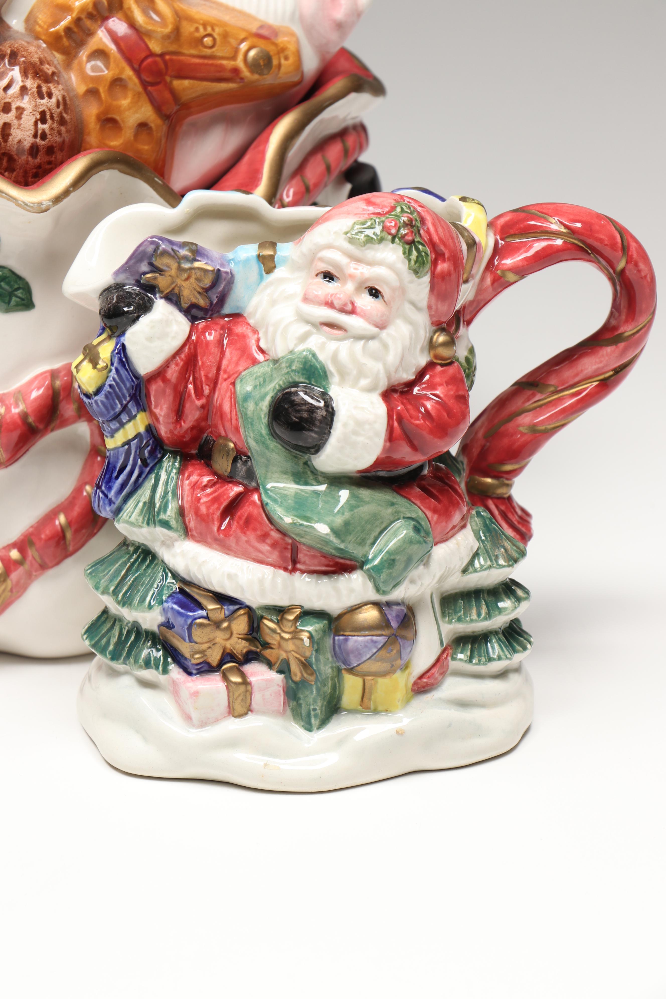 Omnibus by Fitz & Floyd Christmas Creamer and Sugar with Cookie Jar and Shaker