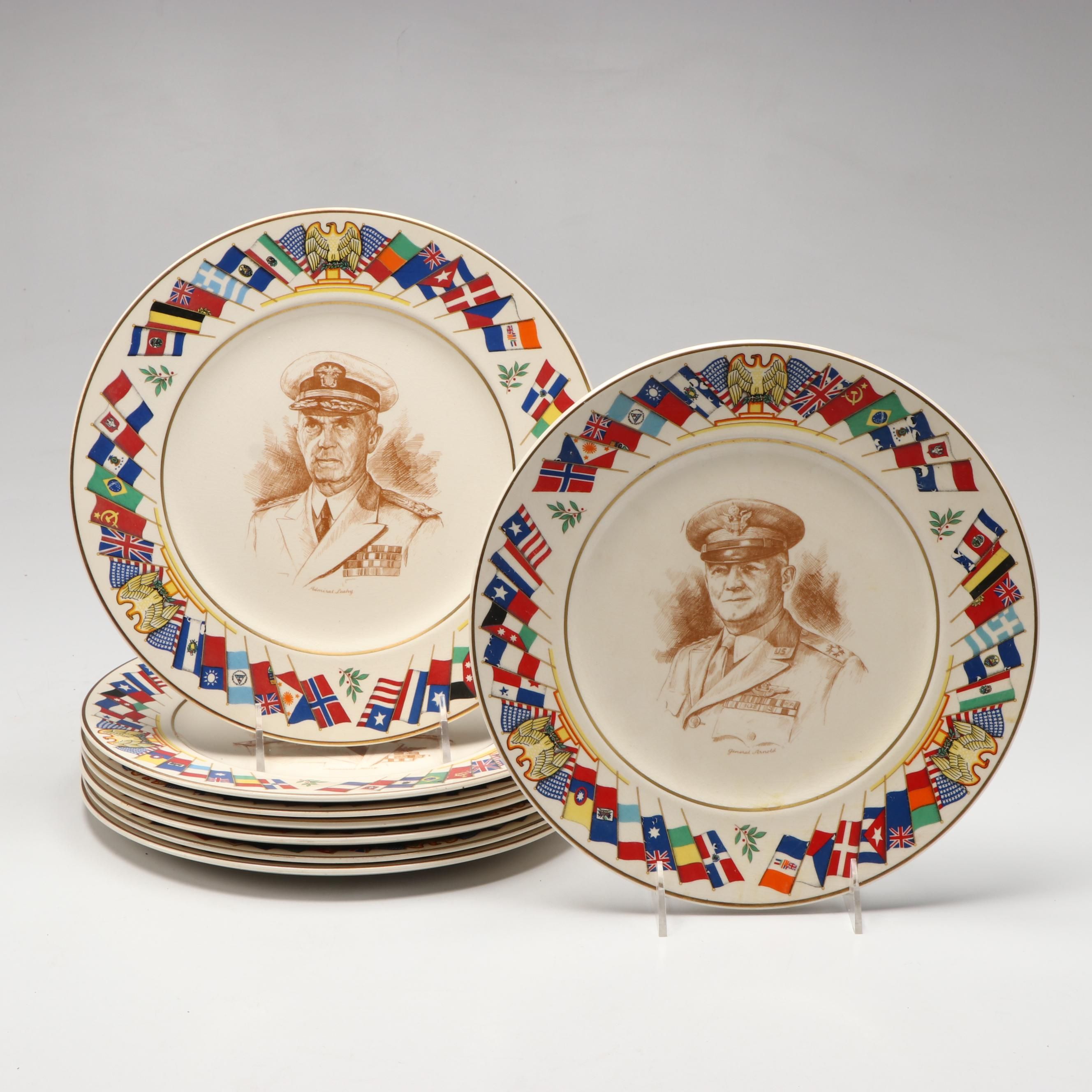 Salem "Allied Nations" Franklin D. Roosevelt and Other Commemorative Plates