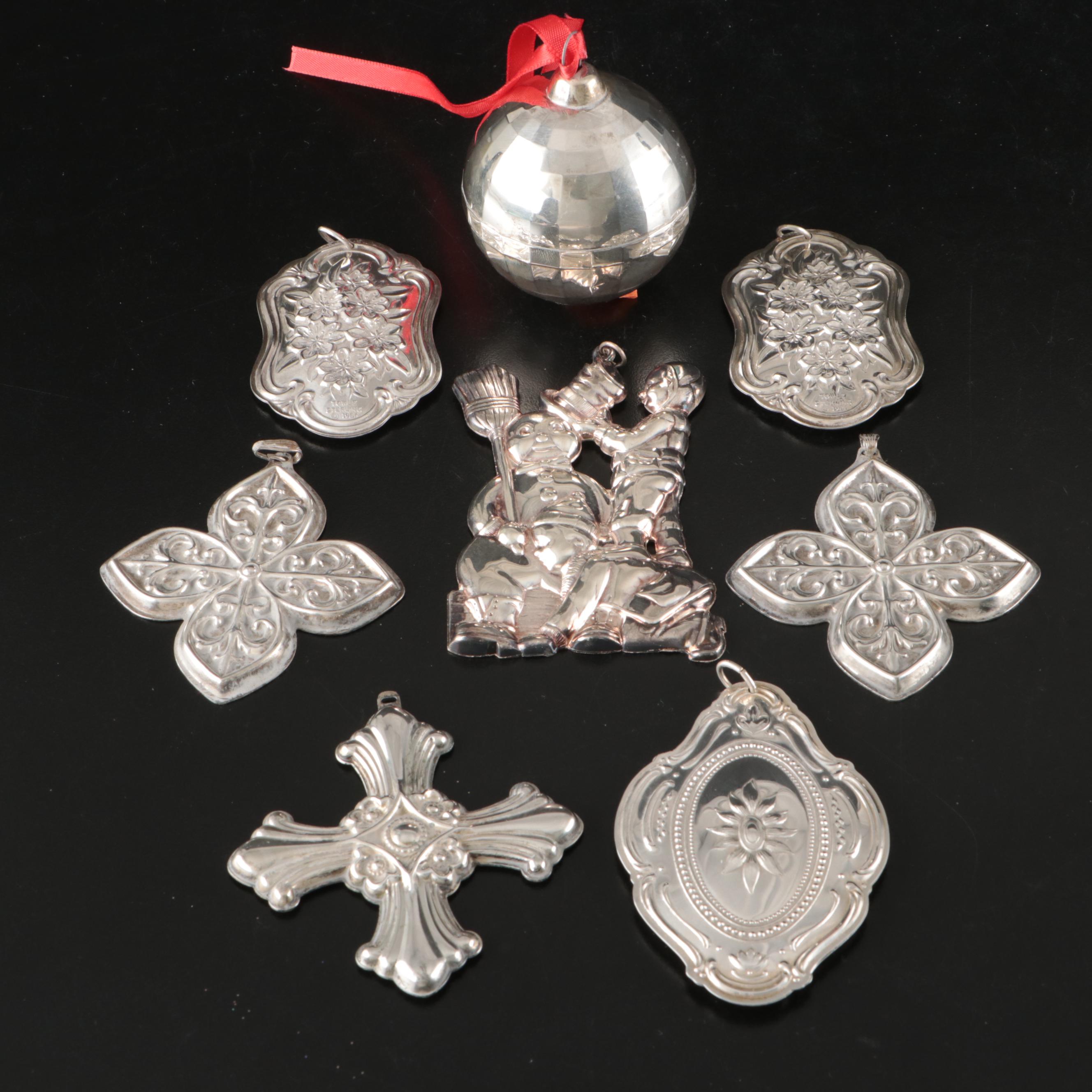 Reed & Barton, Towle, and Gorham Sterling Silver and Silver Plate Ornaments