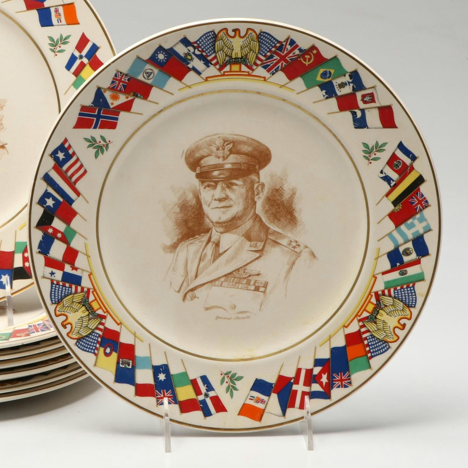 Salem "Allied Nations" Franklin D. Roosevelt and Other Commemorative Plates