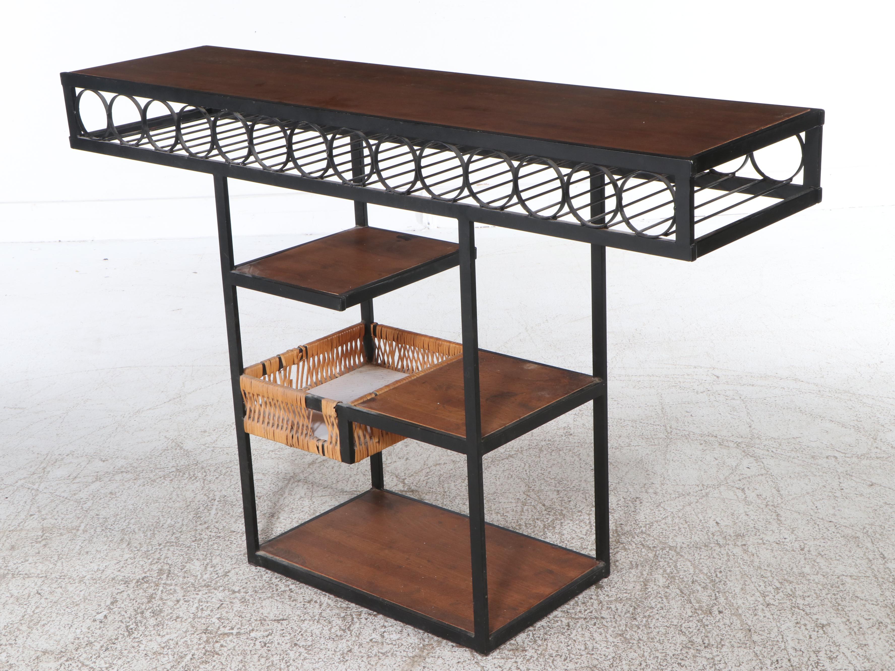 Arthur Umanoff MCM Bottle Storage Bar and Stools
