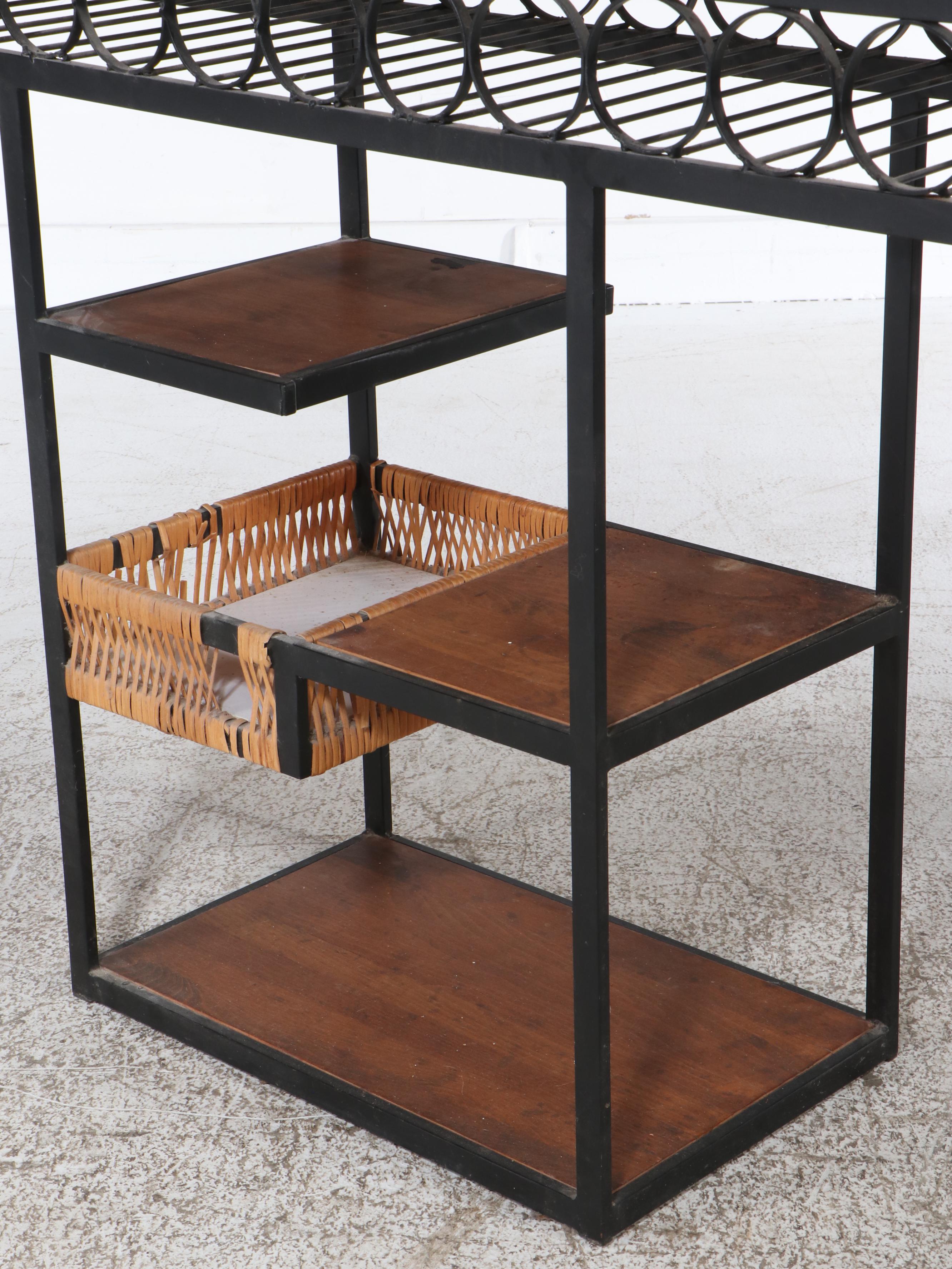 Arthur Umanoff MCM Bottle Storage Bar and Stools