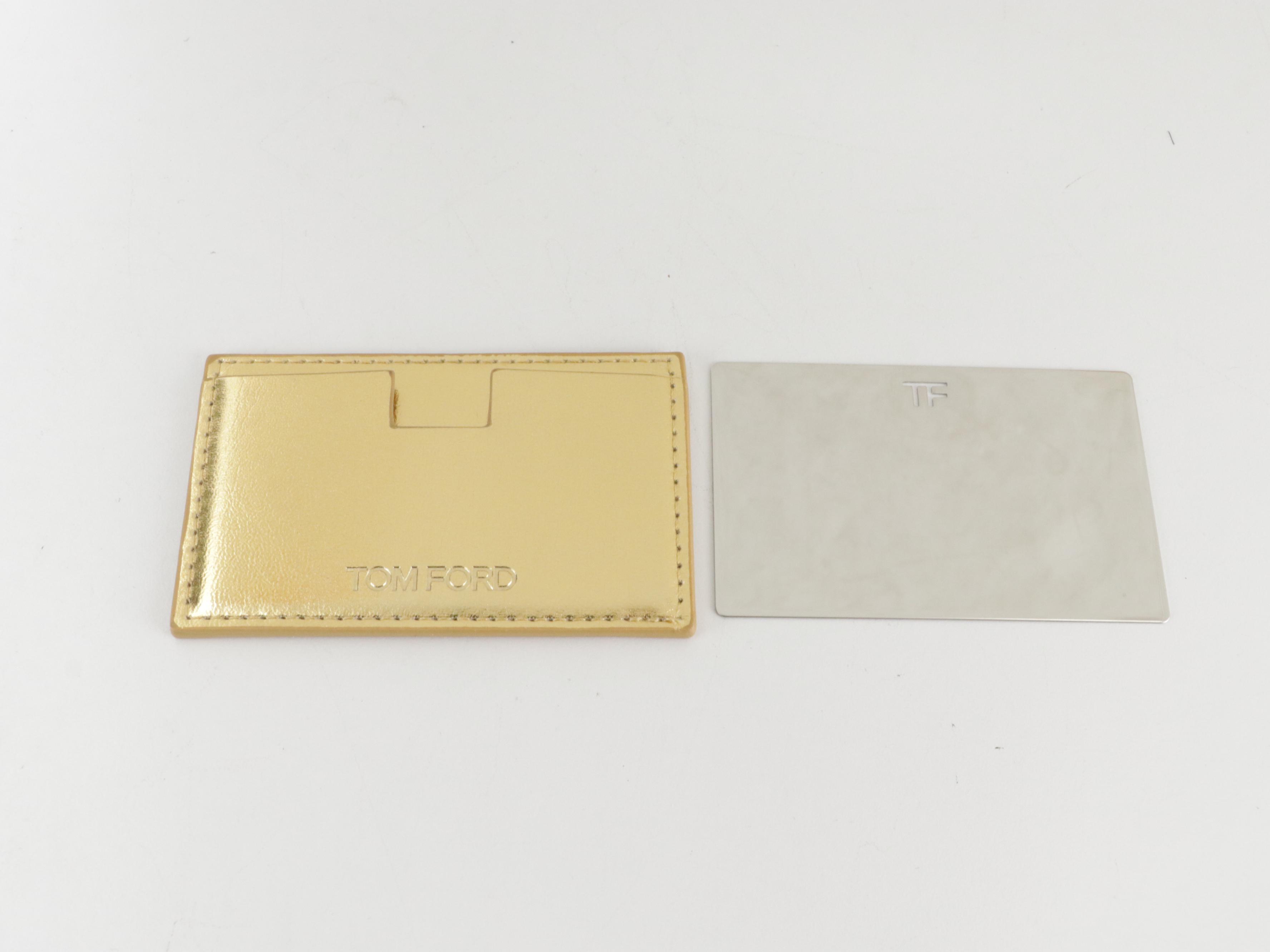 Tom Ford Gold Metallic Leather Mirror Case