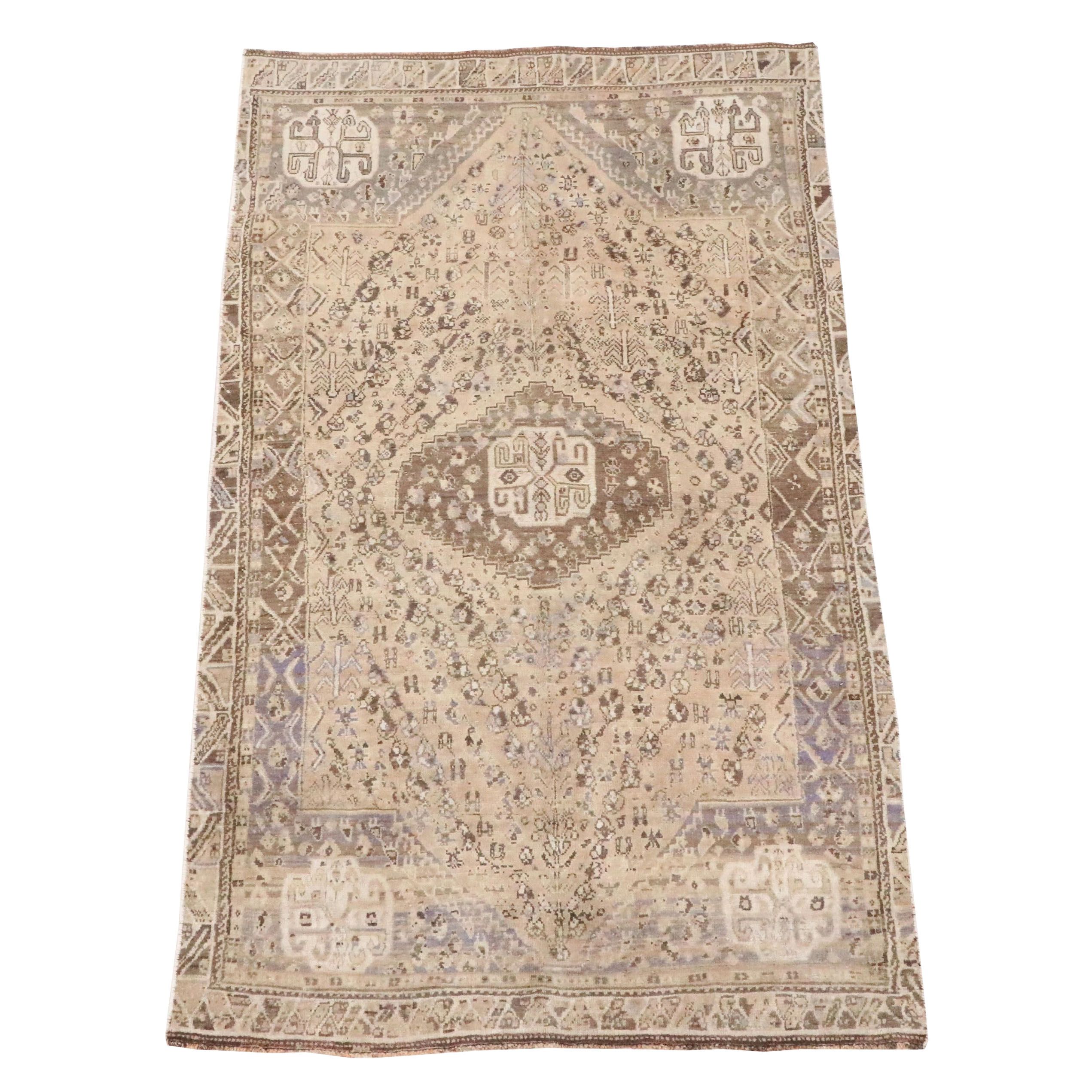 4'4 x 7'6 Hand-Knotted Persian Abadeh Area Rug