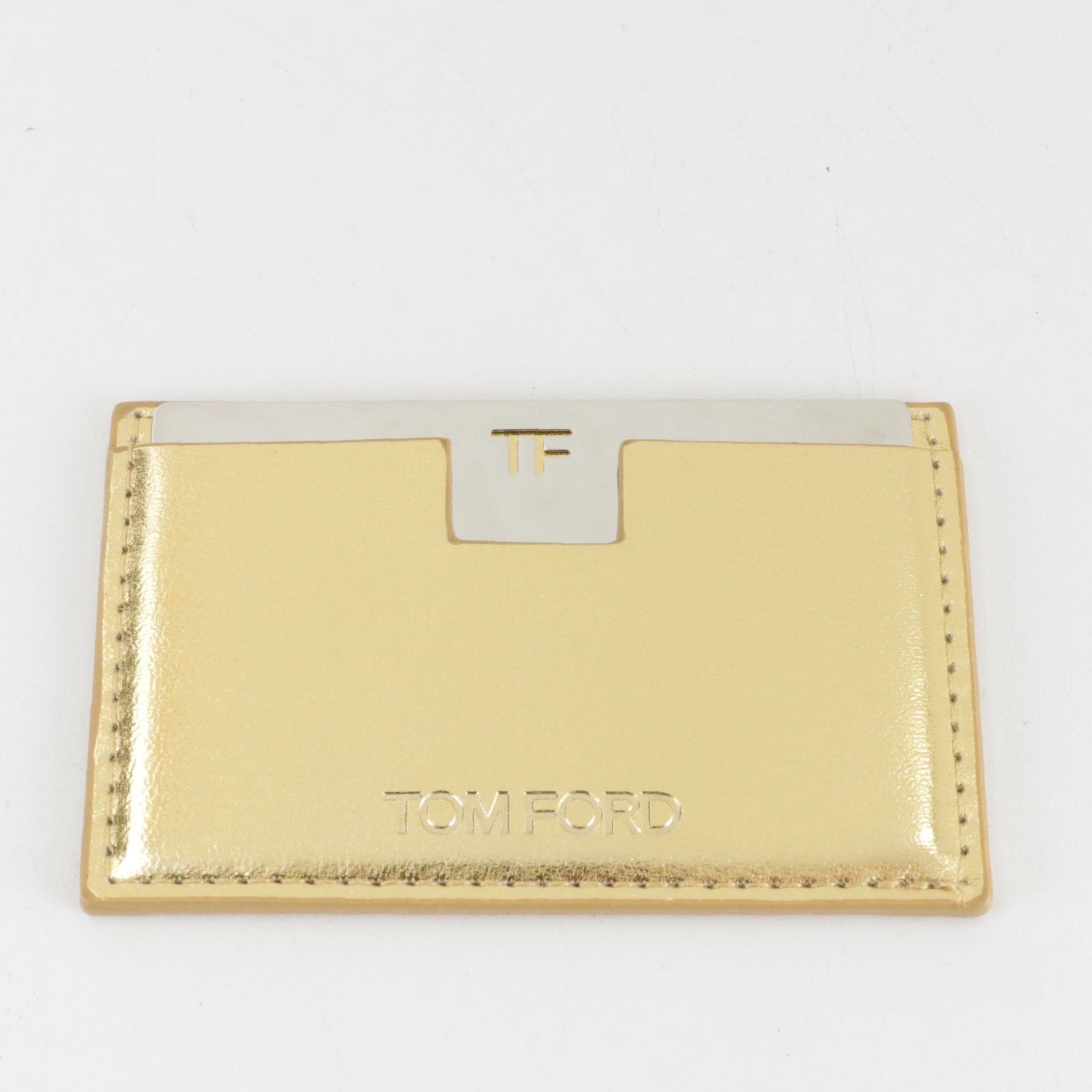 Tom Ford Gold Metallic Leather Mirror Case