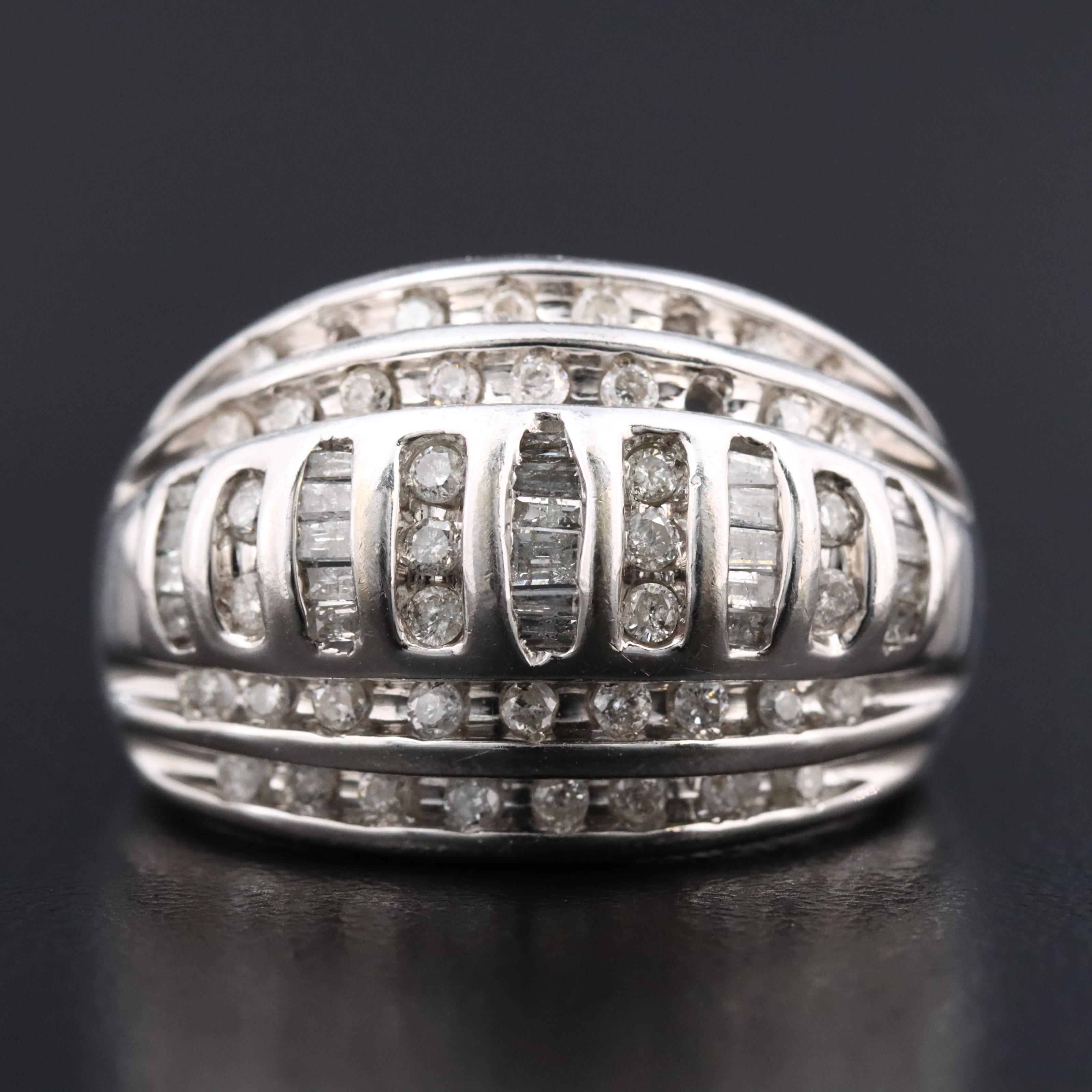 10K 0.94 CTW Diamond Dome Ring