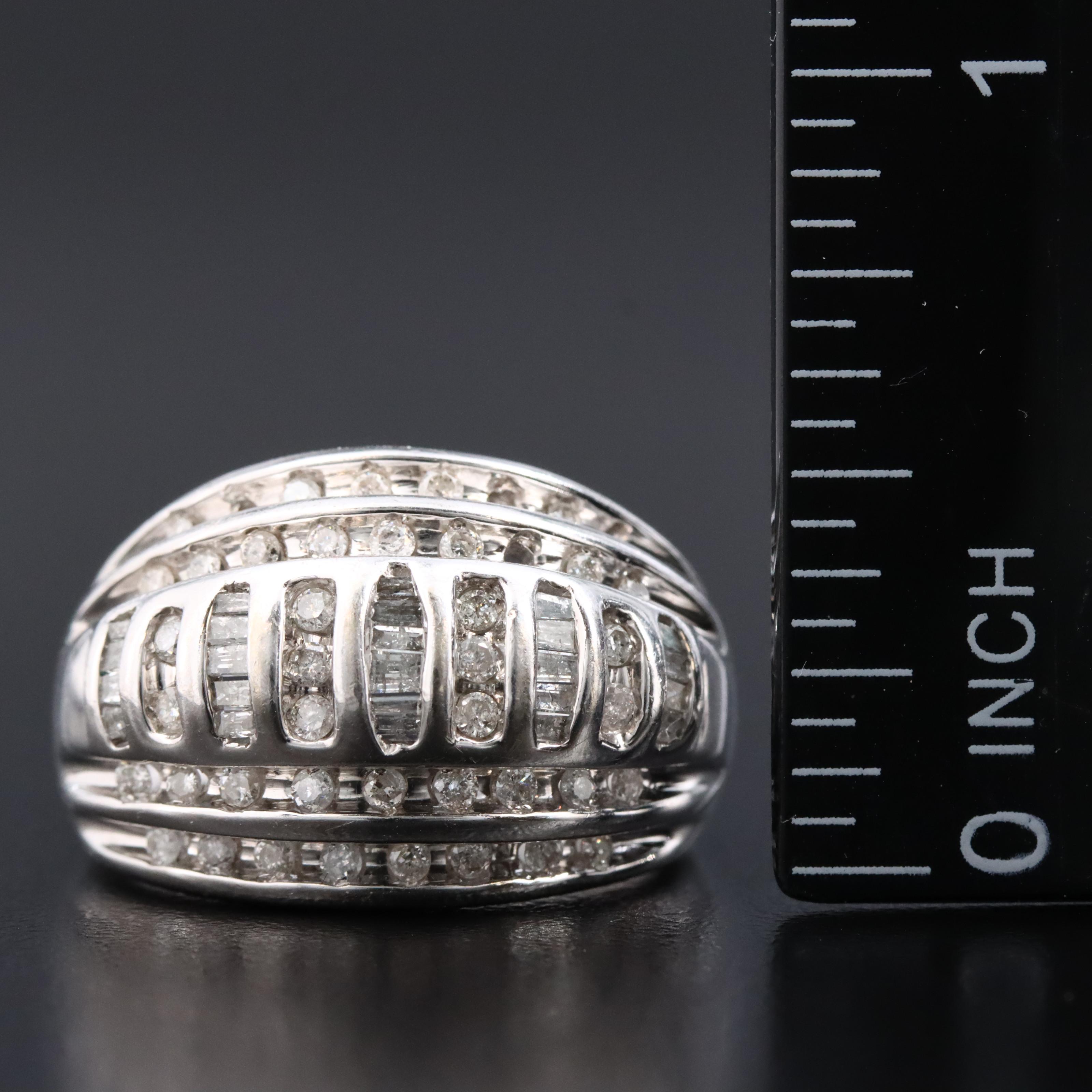 10K 0.94 CTW Diamond Dome Ring
