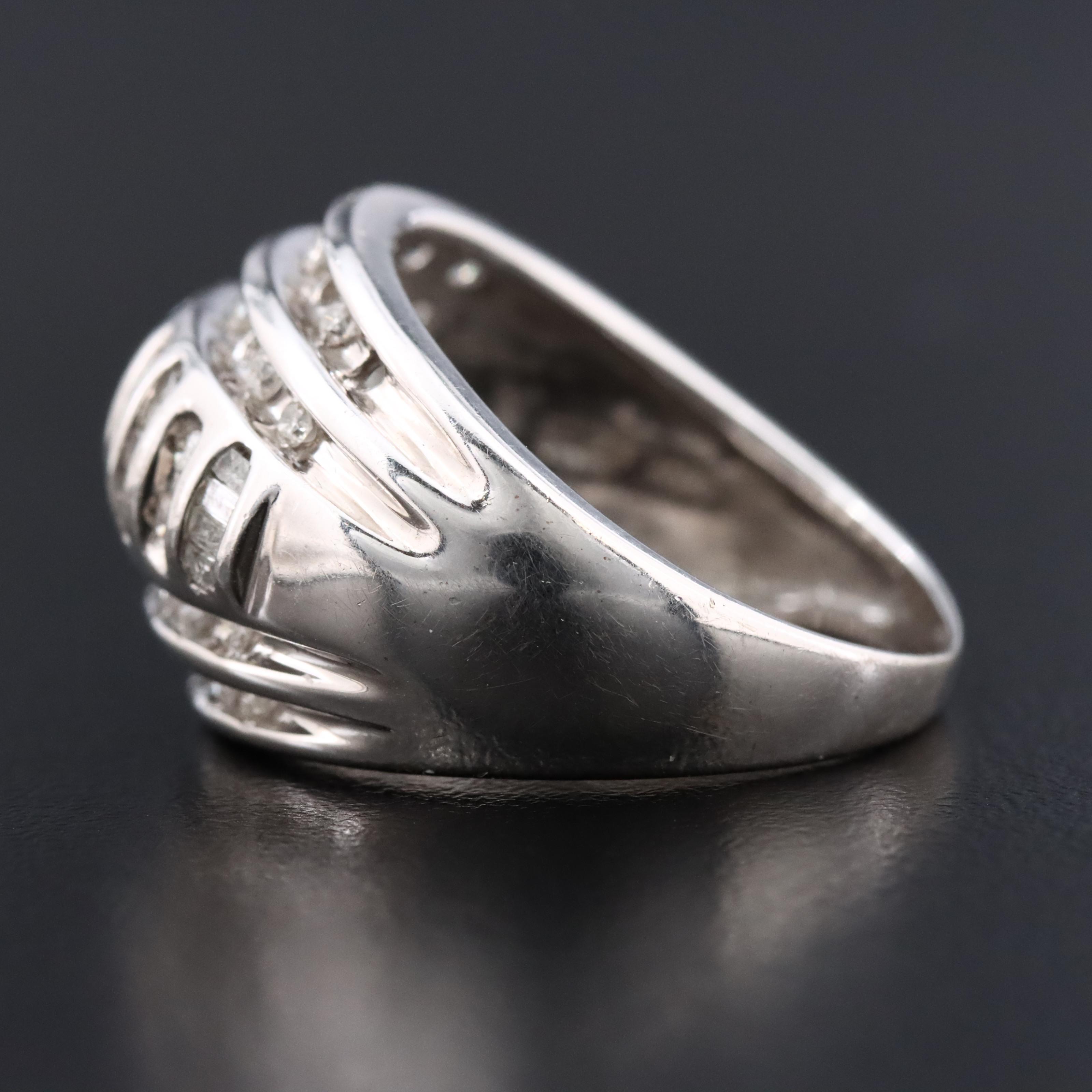 10K 0.94 CTW Diamond Dome Ring