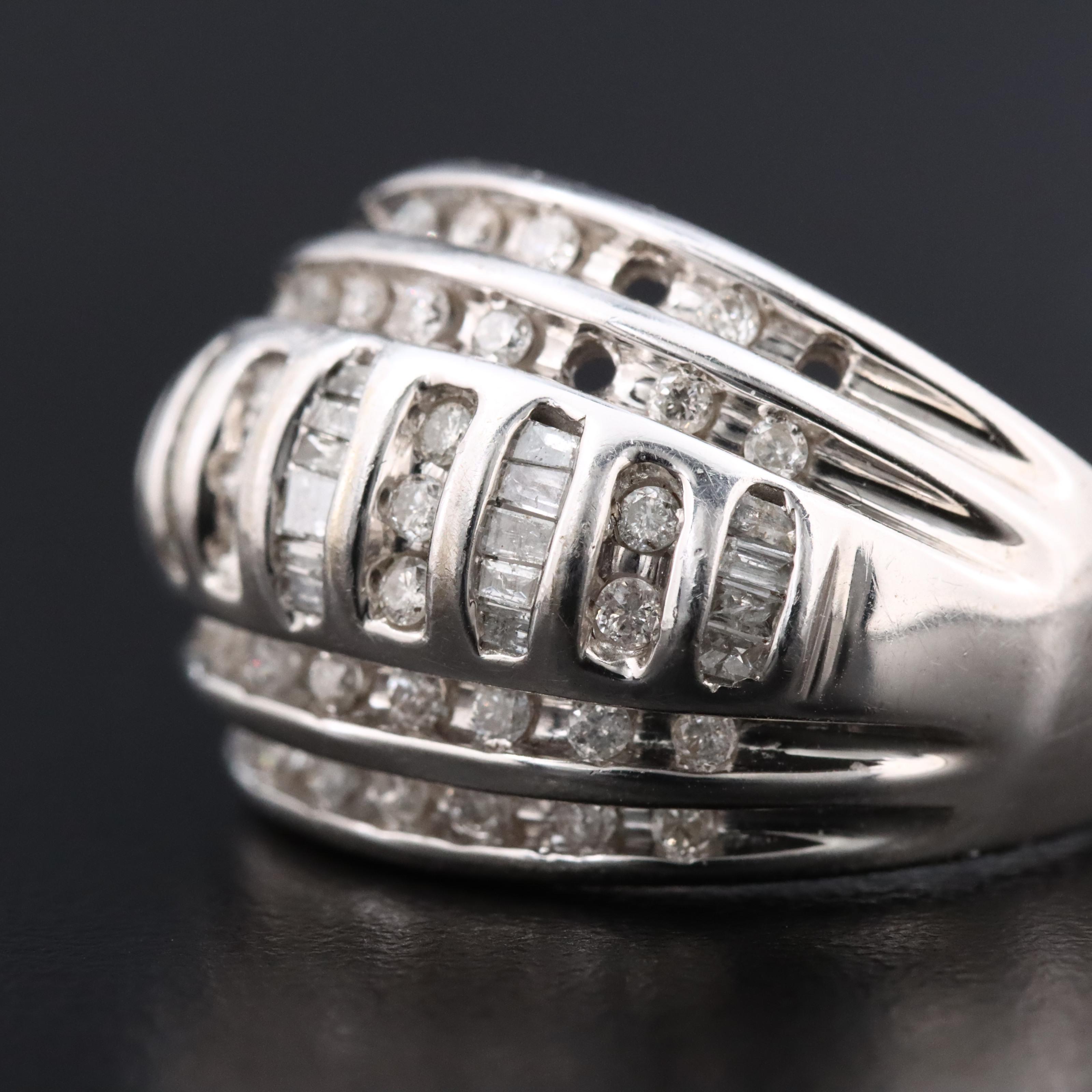 10K 0.94 CTW Diamond Dome Ring