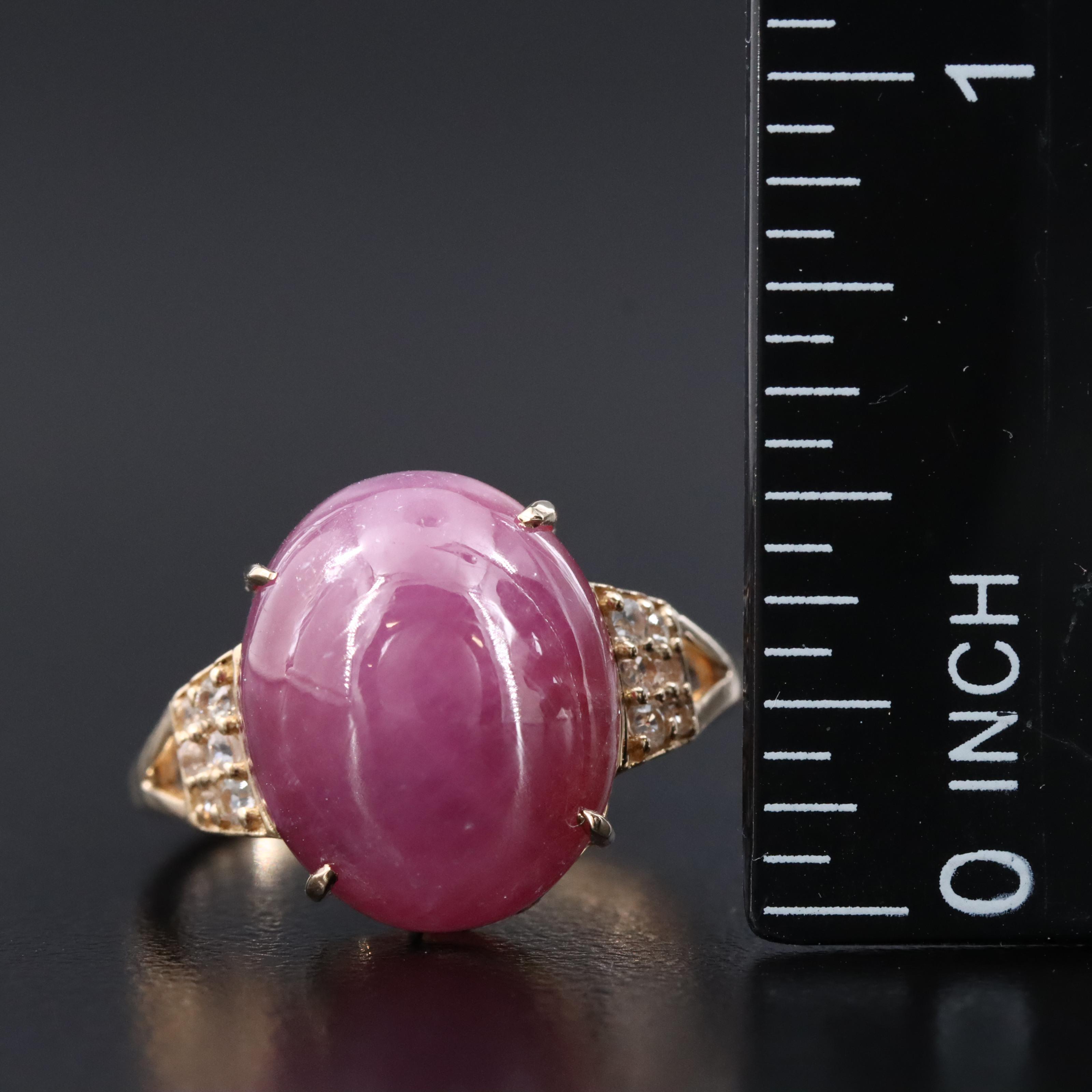 14K 16.09 CT Ruby and White Sapphire Ring