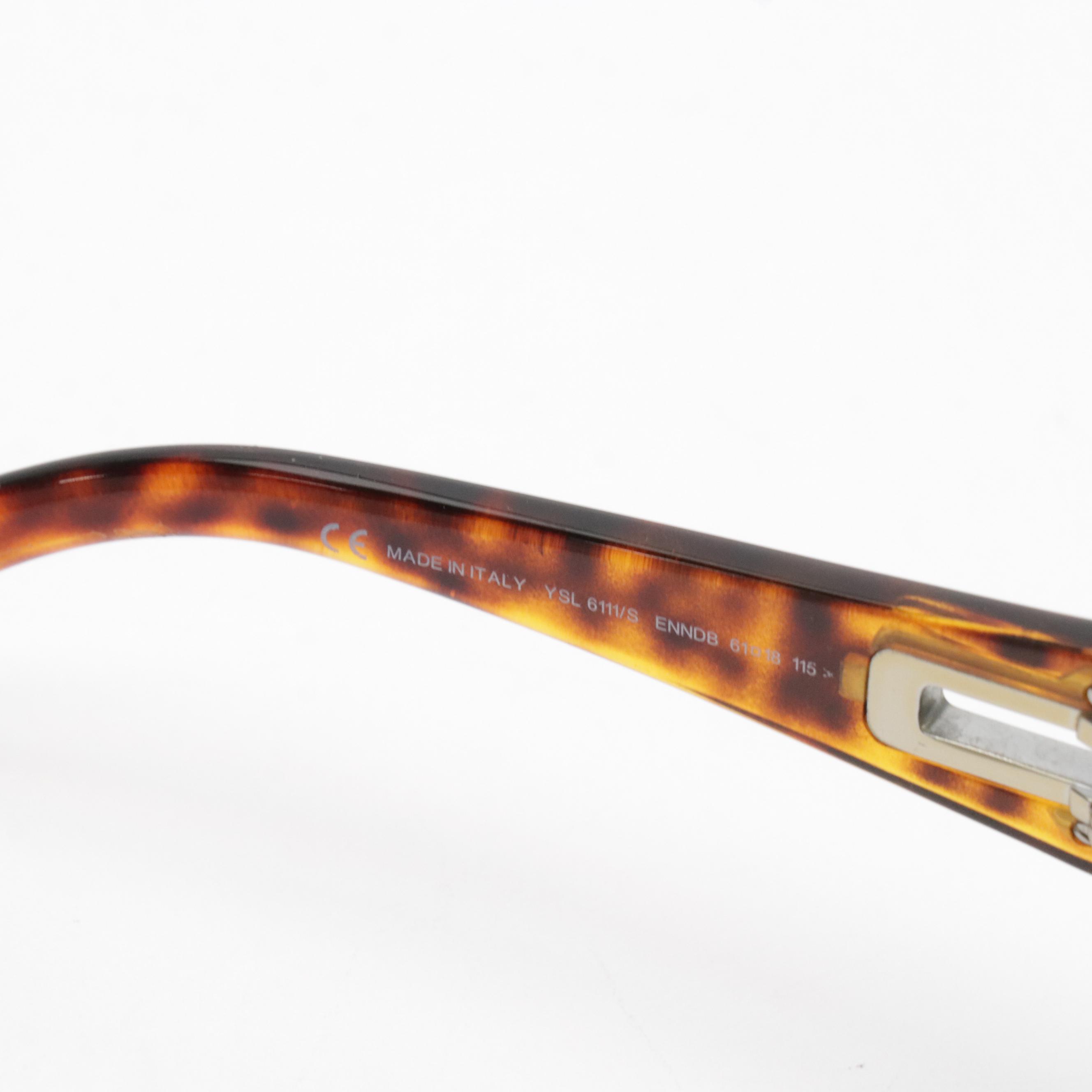 Yves Saint Laurent YSL 6111/S Sunglasses in Tortoise with Case