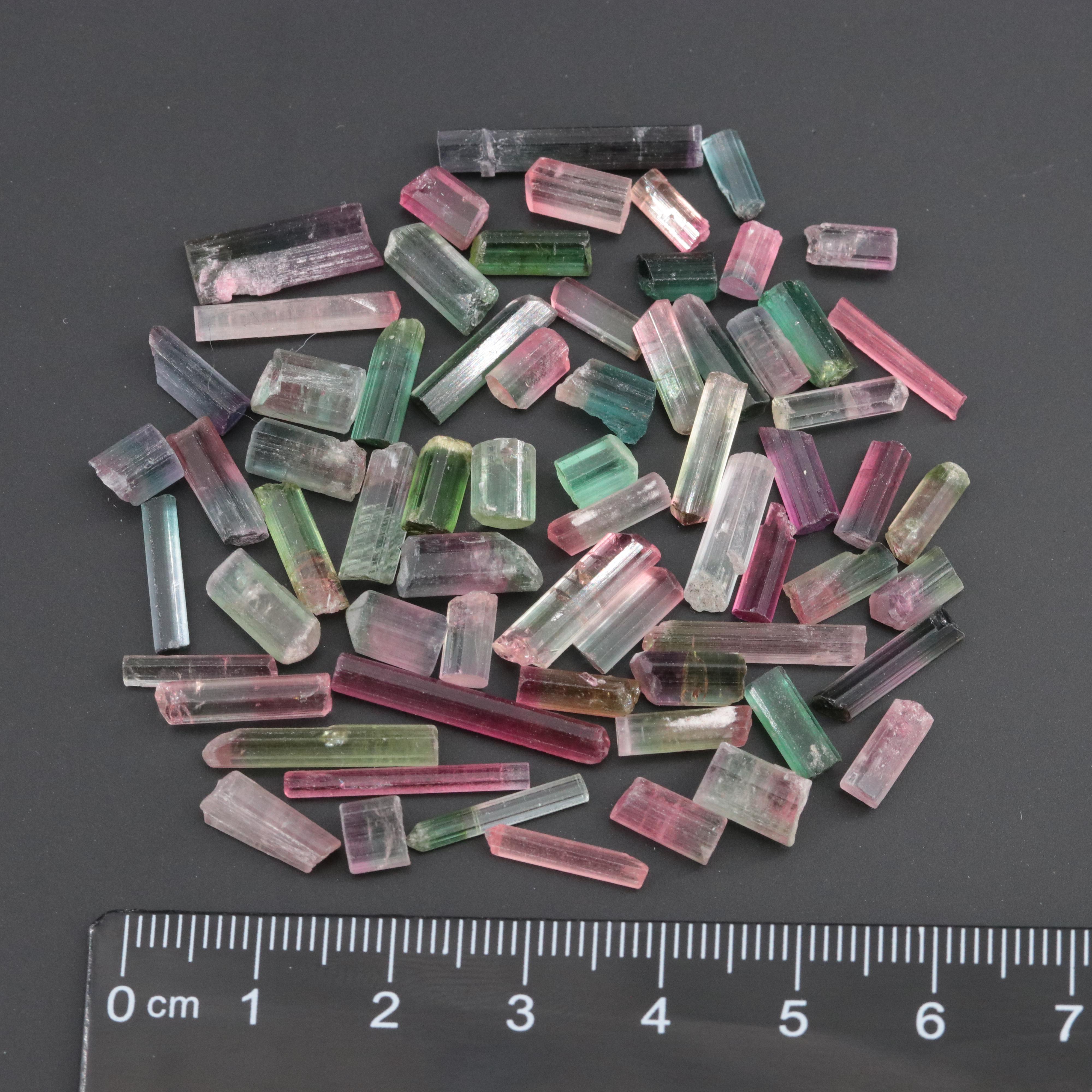 Loose 76.76 CTW Bi-Color Tourmaline Rough Lot