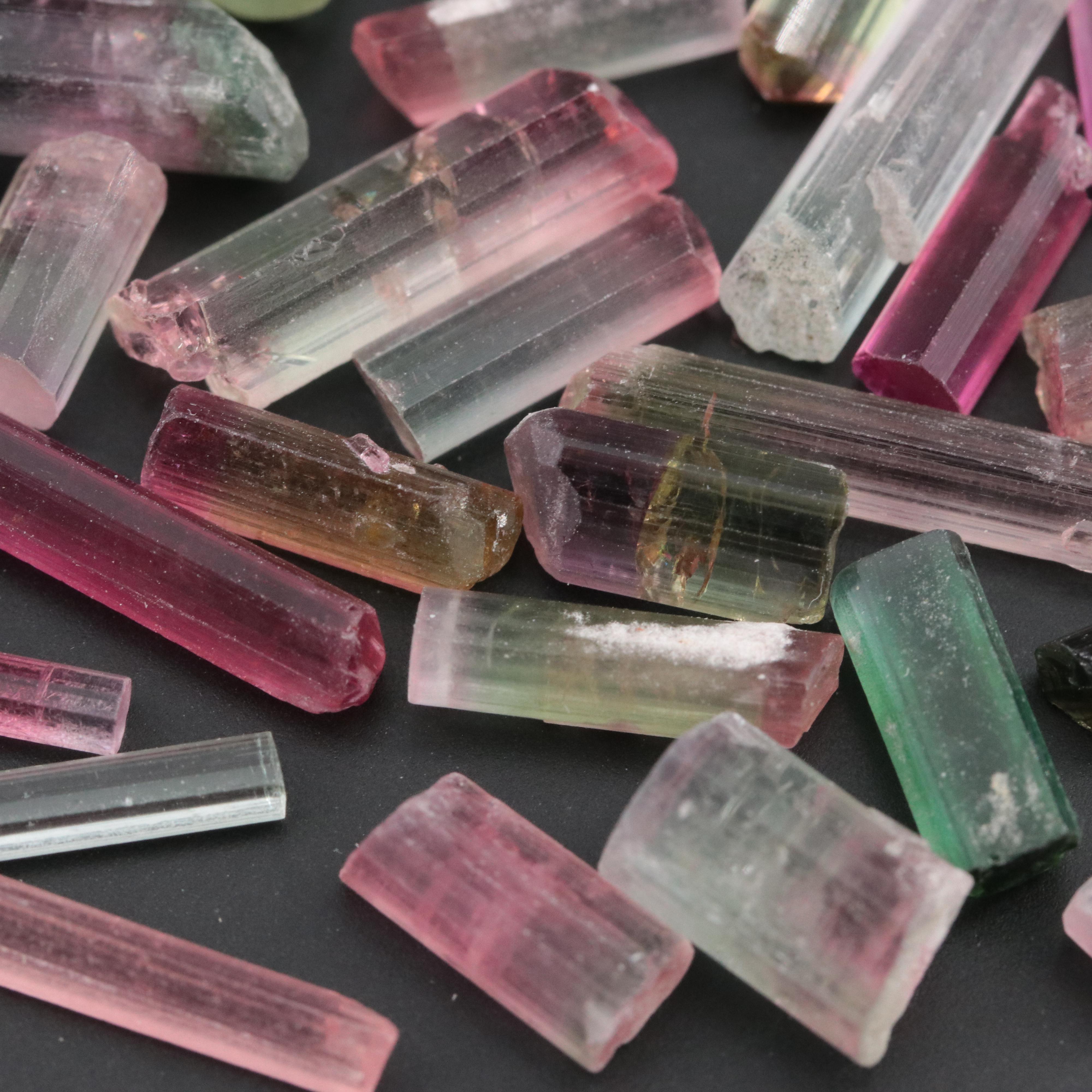 Loose 76.76 CTW Bi-Color Tourmaline Rough Lot