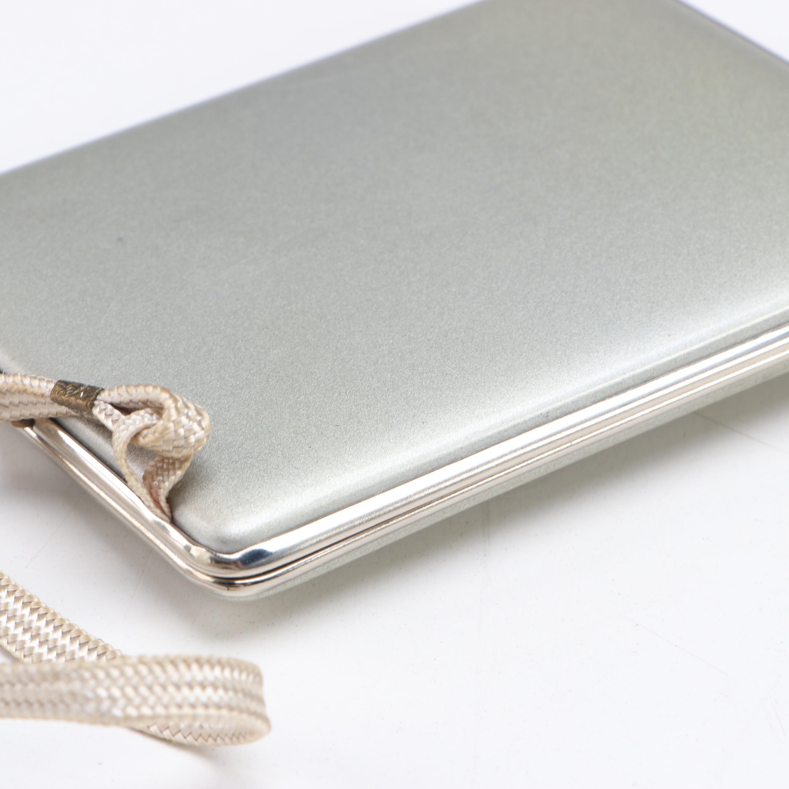 Mondaine Compact with Faux Tortoise Cigarette Case, Mid-20th Century