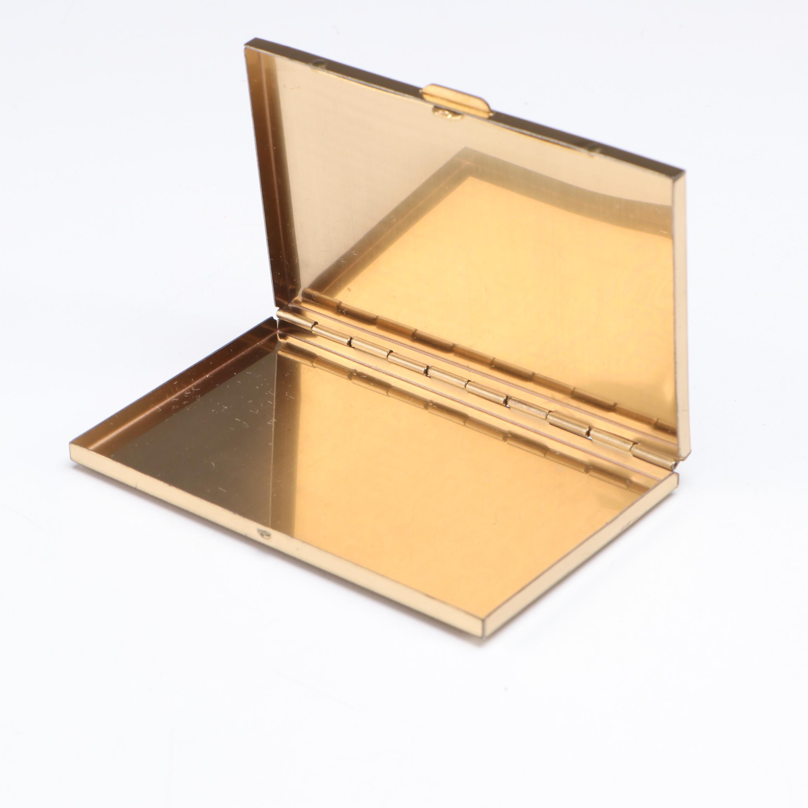 Mondaine Compact with Faux Tortoise Cigarette Case, Mid-20th Century