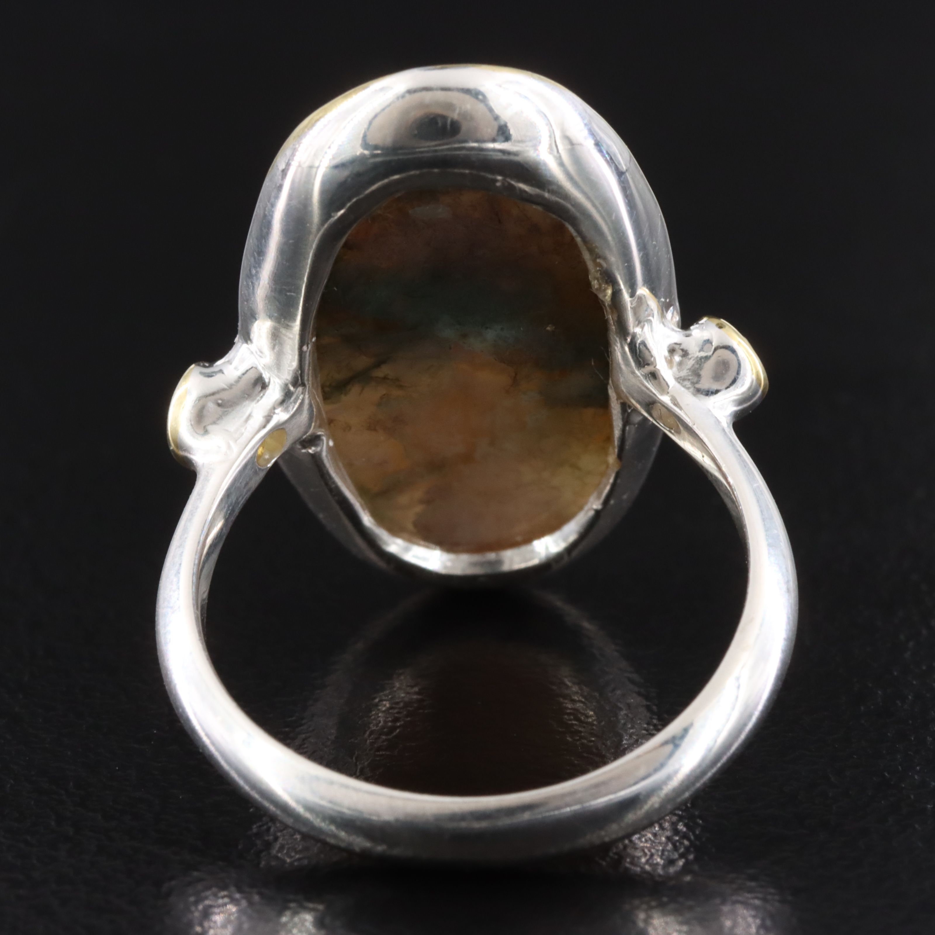 Sterling Moss Agate Ring