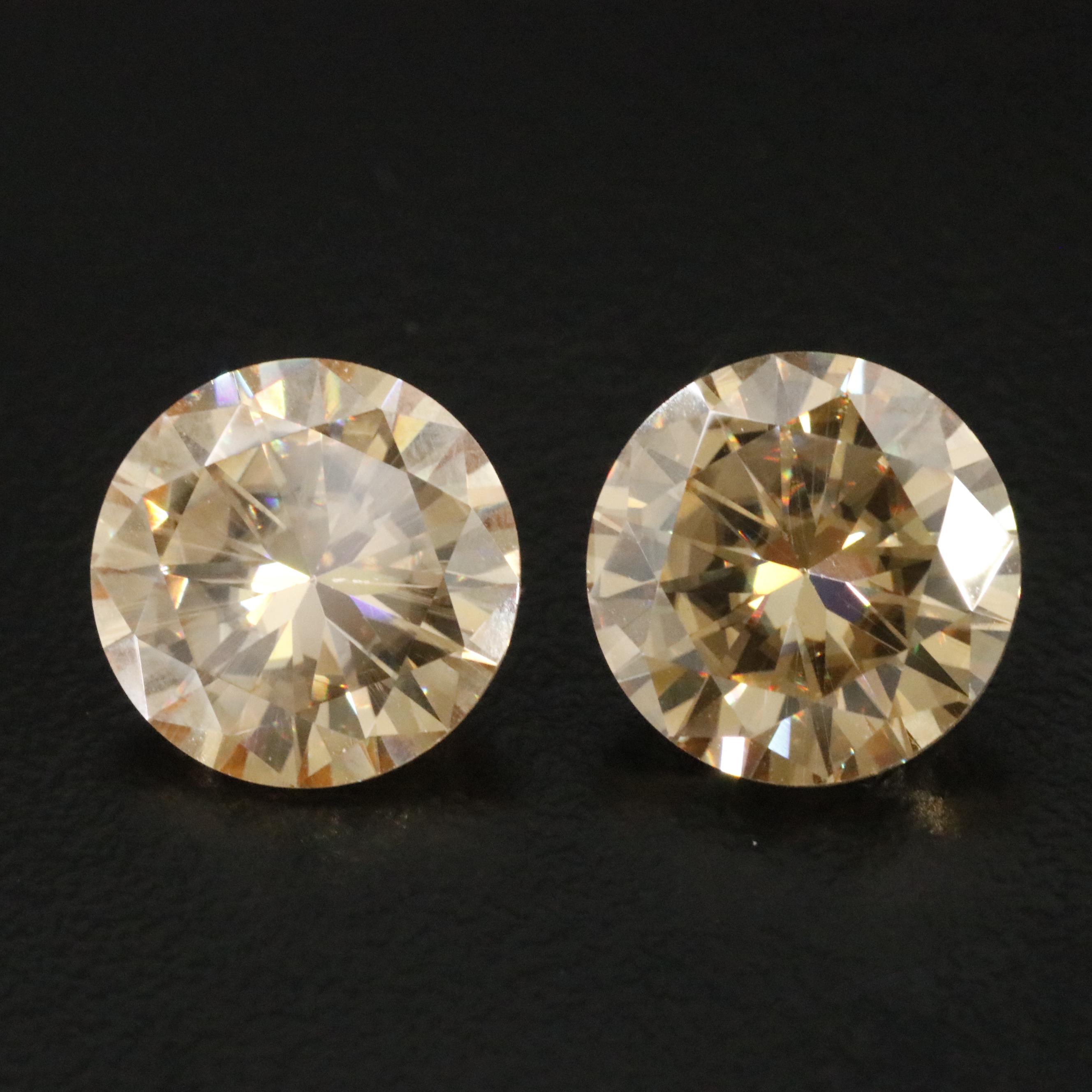 7.26 CTW Pair of Matching Moissanite Loose Stones