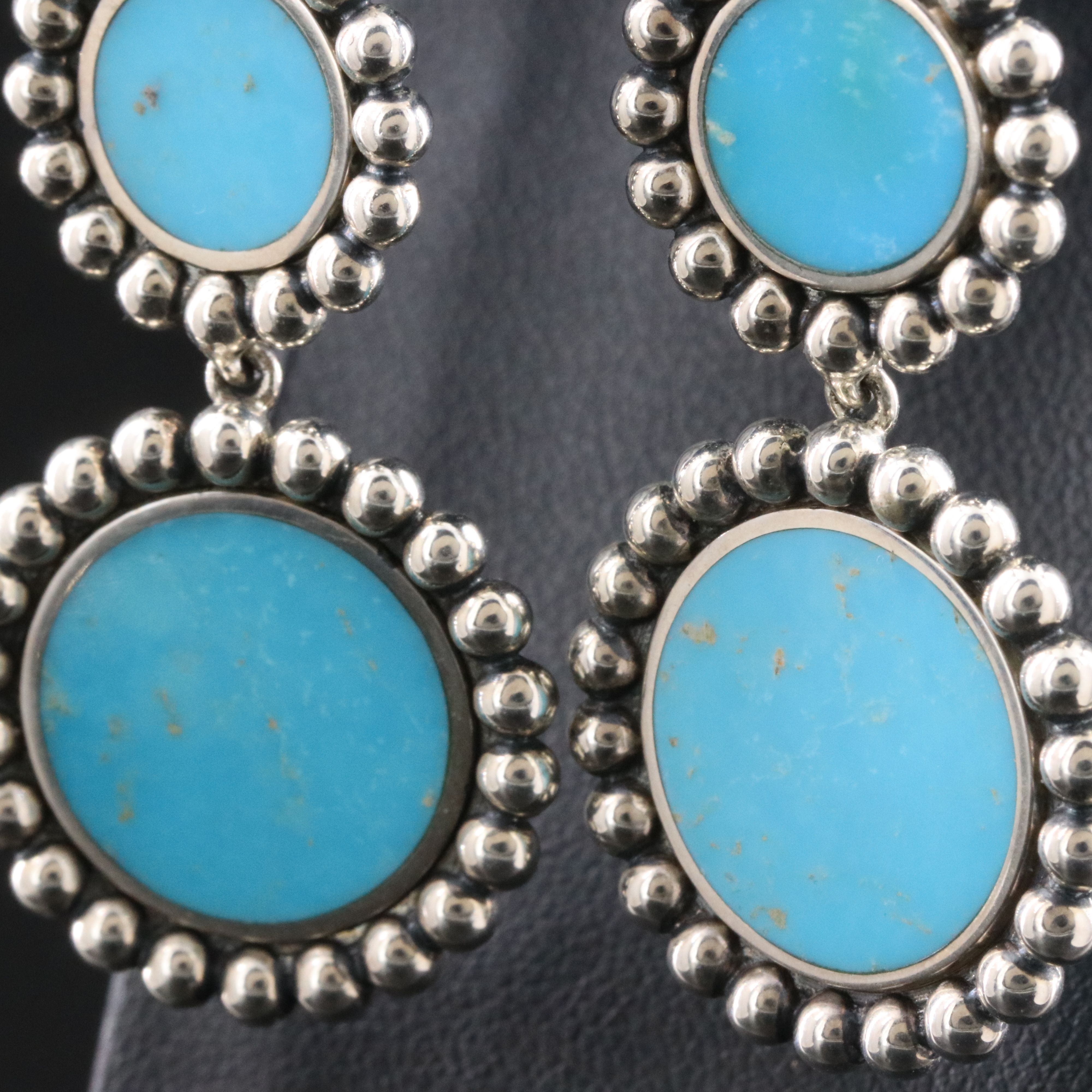 Lagos Maya Sterling and Turquoise Circle Drop Earrings