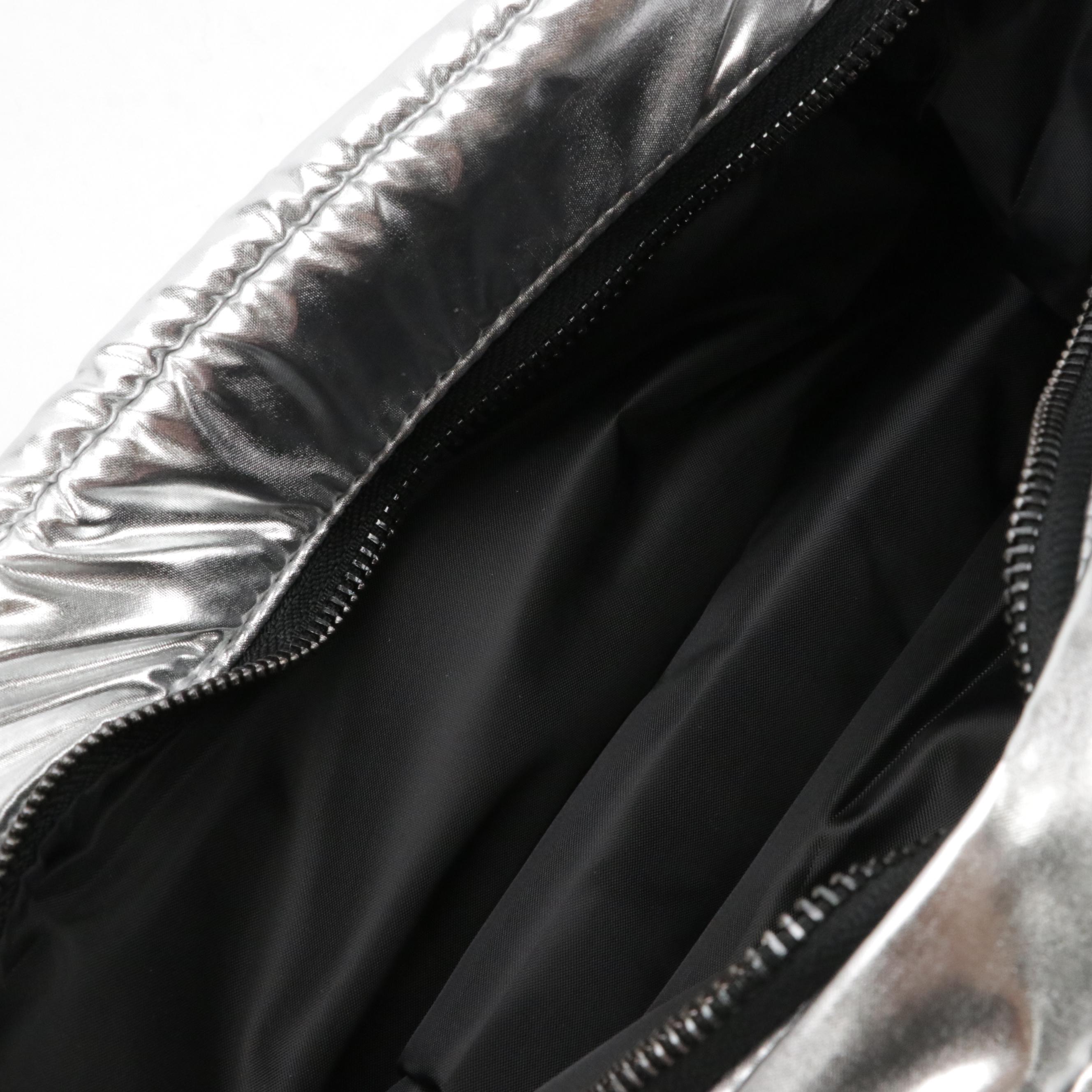 Moncler Parfums Promotional Silver Metallic Quilted Toiletry Pouch