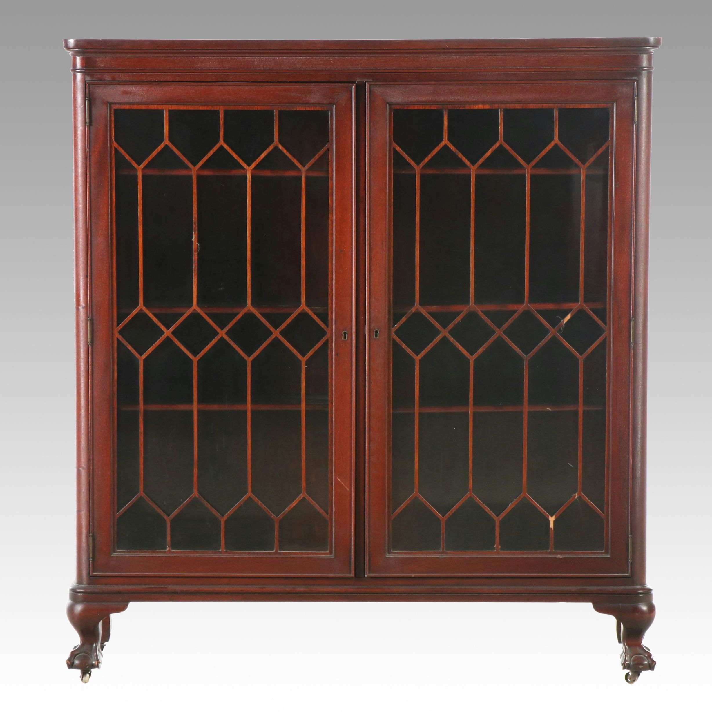 Robert Mitchell Chippendale Style Mahogany Bookcase, Early to Mid-20th Century
