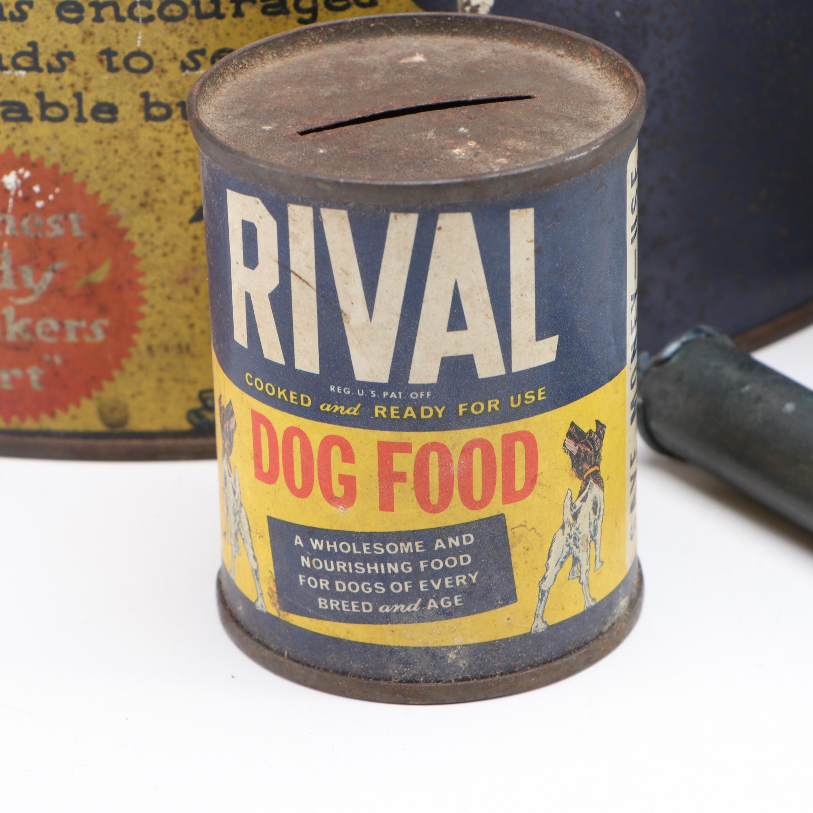 Clark's Confections Tin with Clay Marbles and Other Collectibles