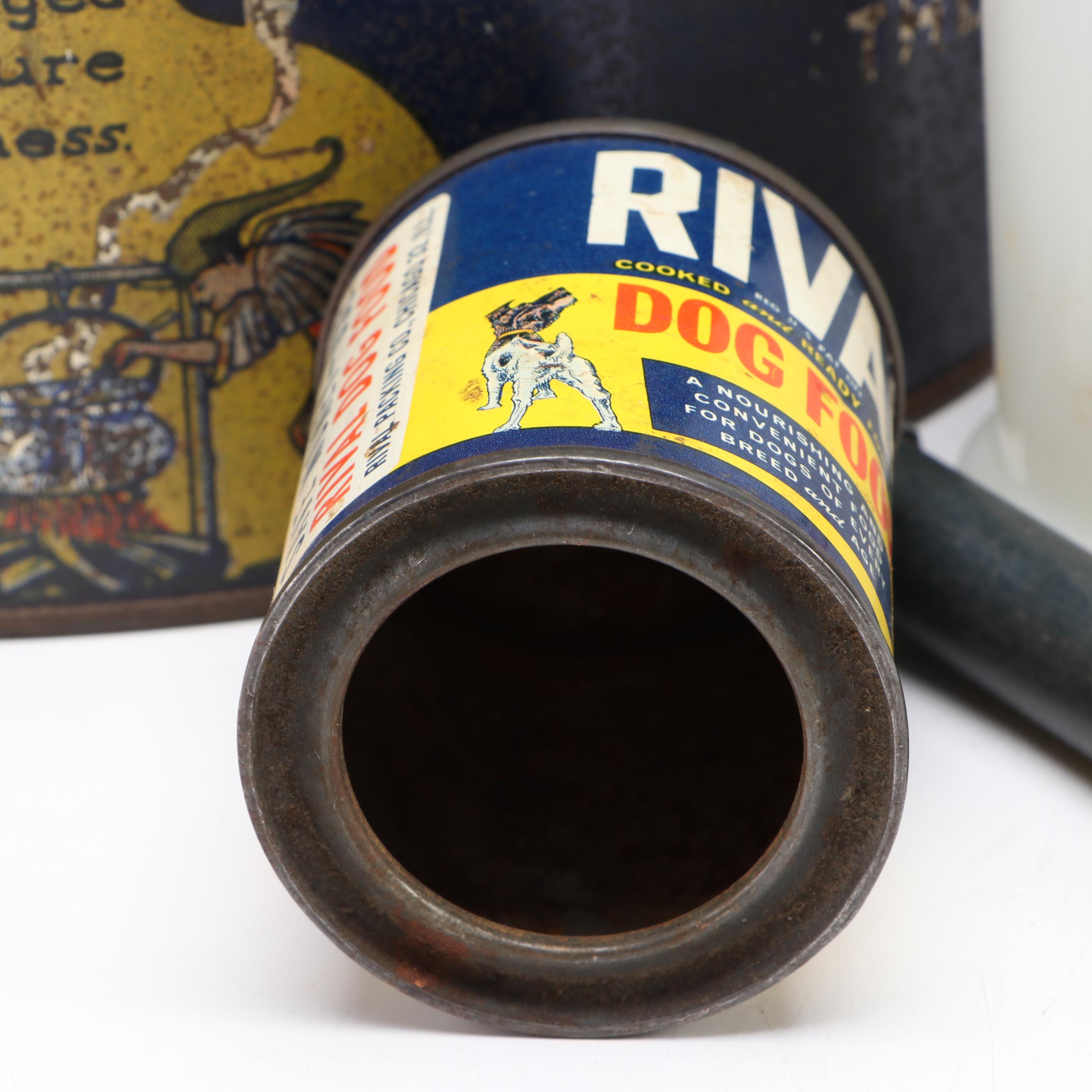 Clark's Confections Tin with Clay Marbles and Other Collectibles