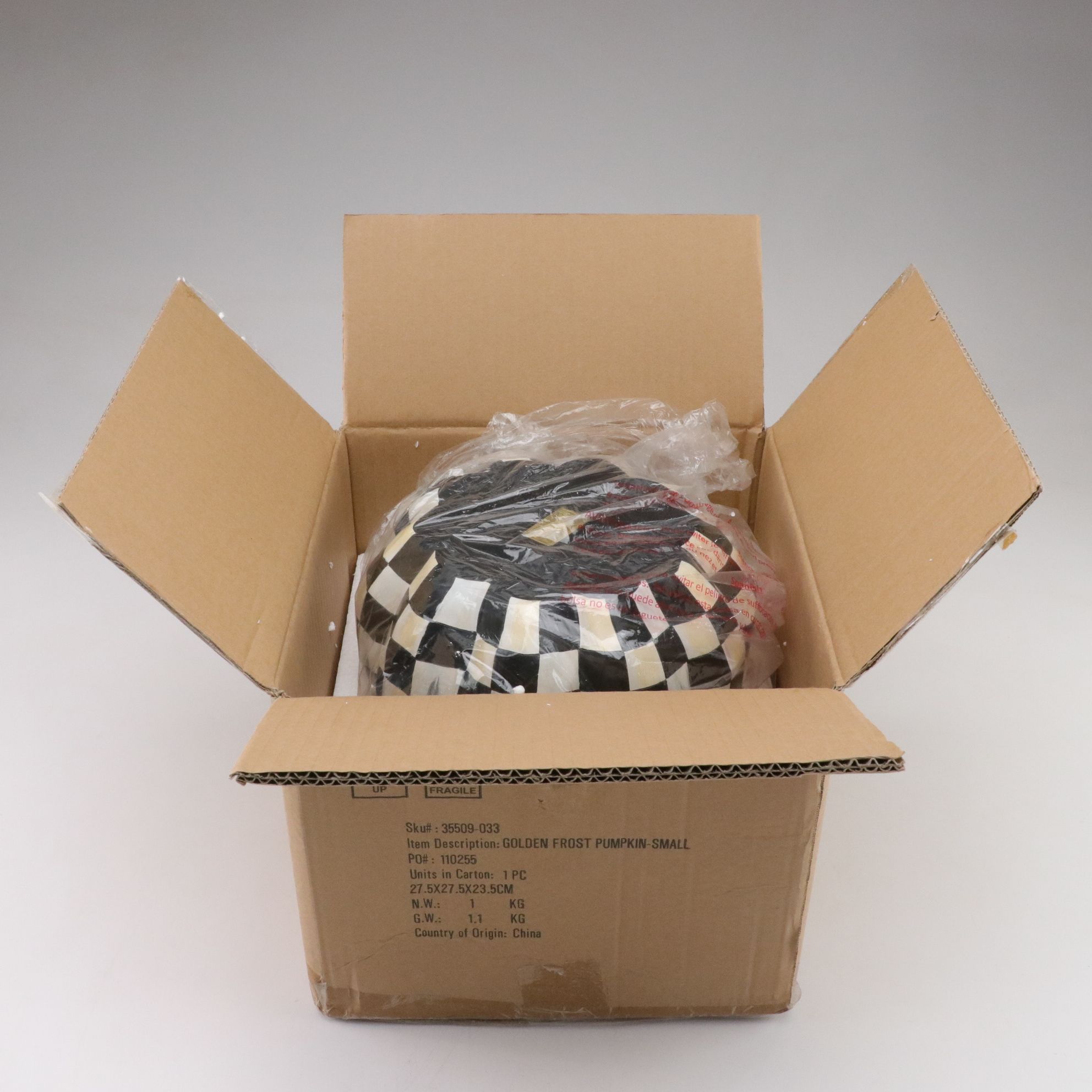 MacKenzie-Childs "Golden Frost" Pumpkin Figurine