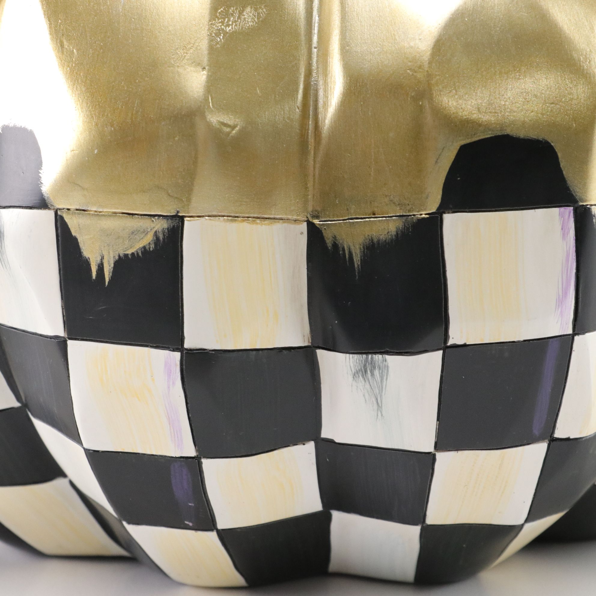 MacKenzie-Childs "Golden Frost" Pumpkin Figurine