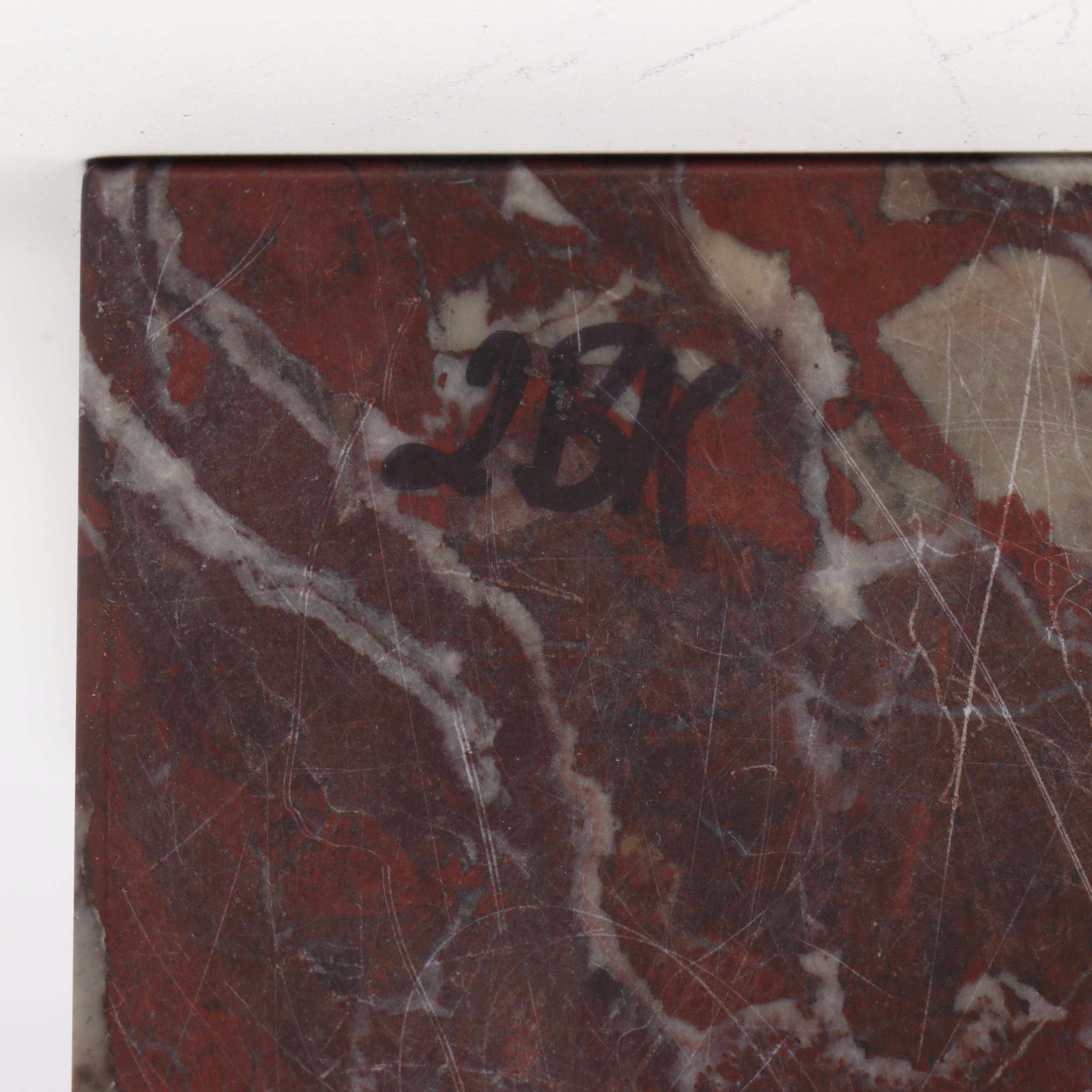 Bronzed Metal Scottie Dog on Marble Bookend