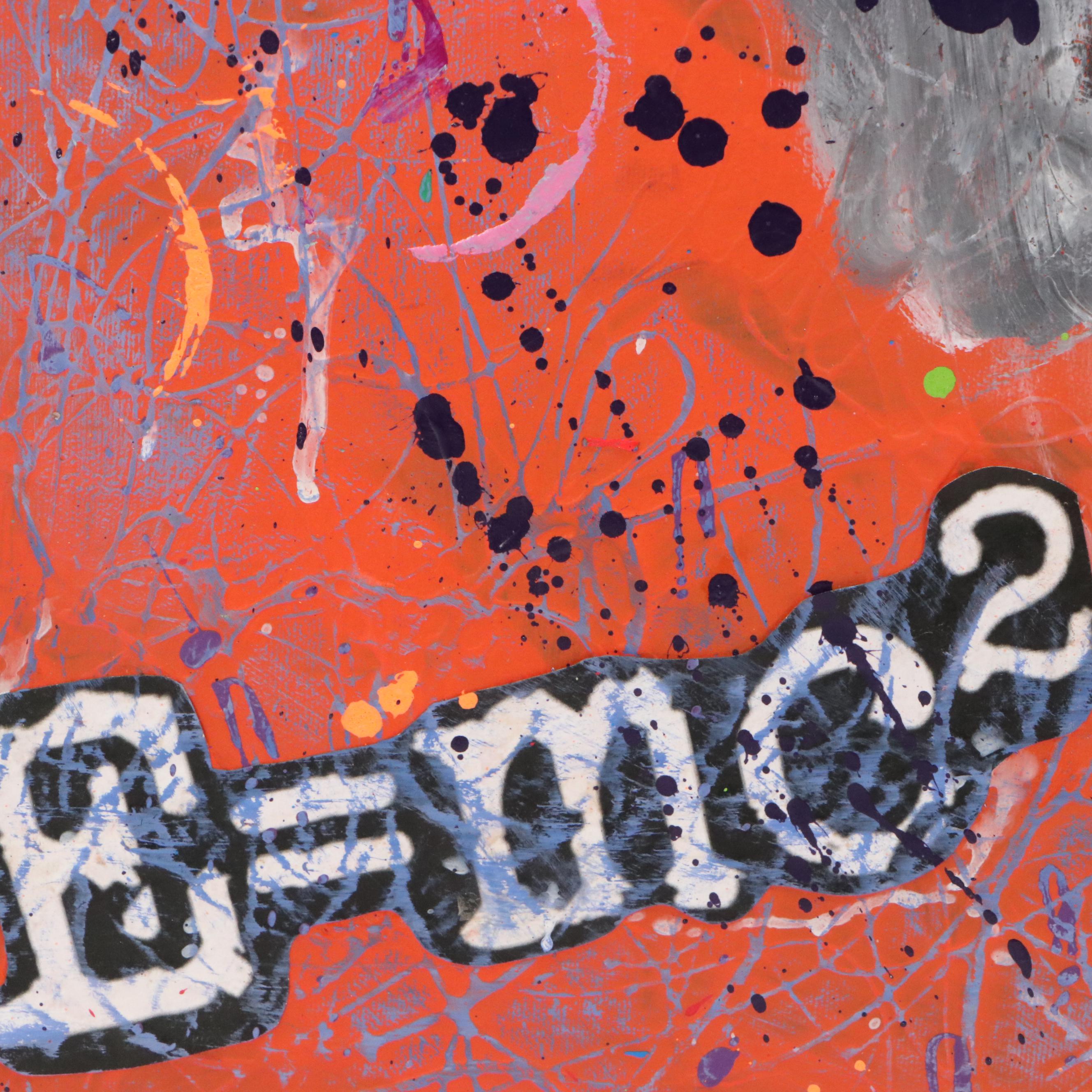 E.M. Zax Mixed Media Abstract Composition of Albert Einstein