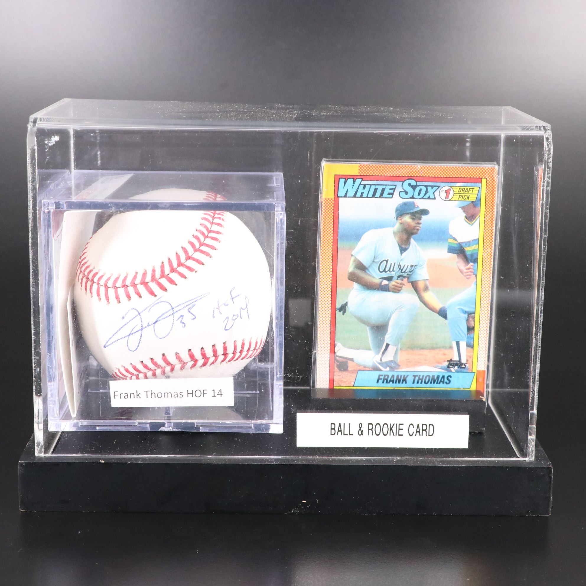 Frank Thomas Signed Rawlings Official Major League Baseball with Display, JSA