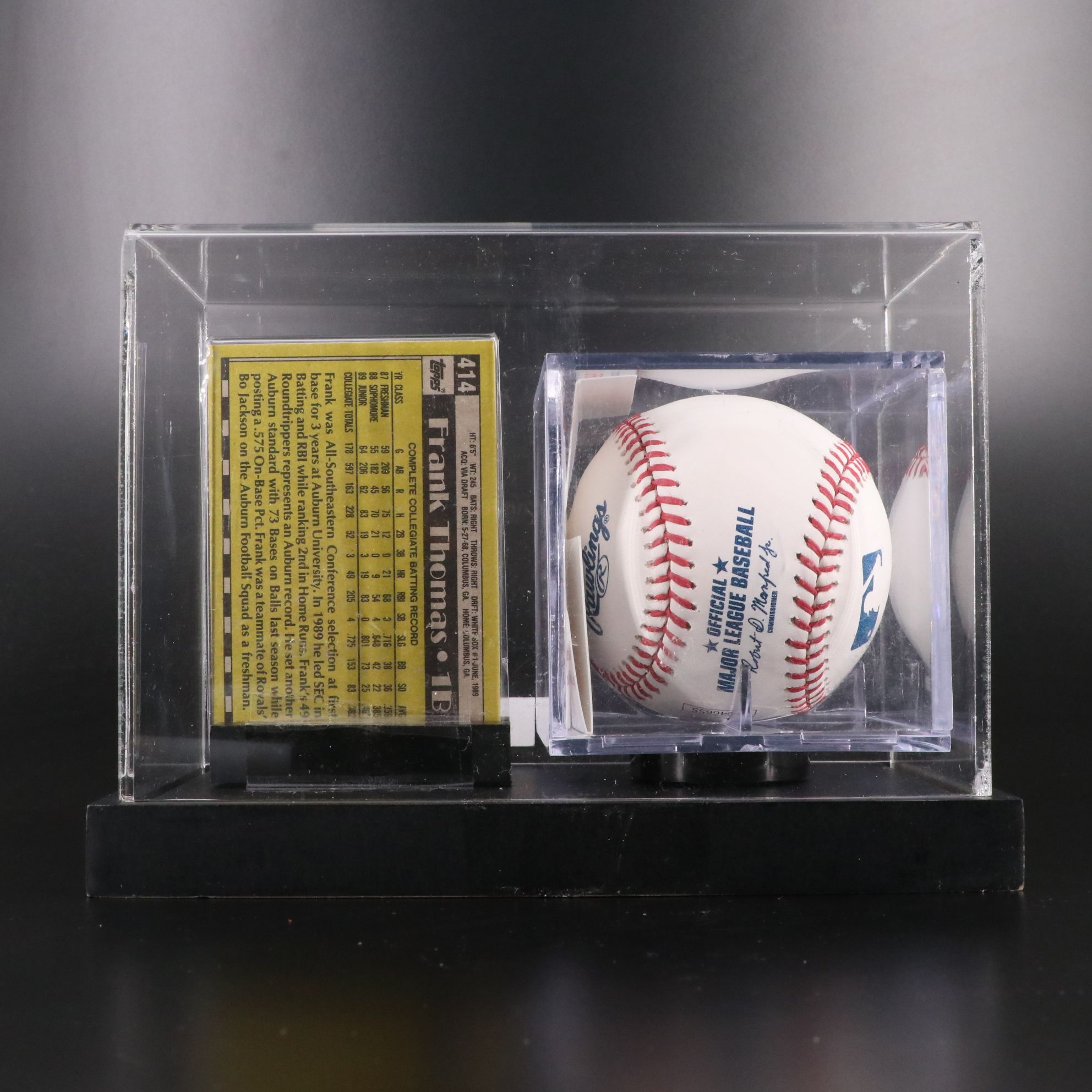 Frank Thomas Signed Rawlings Official Major League Baseball with Display, JSA