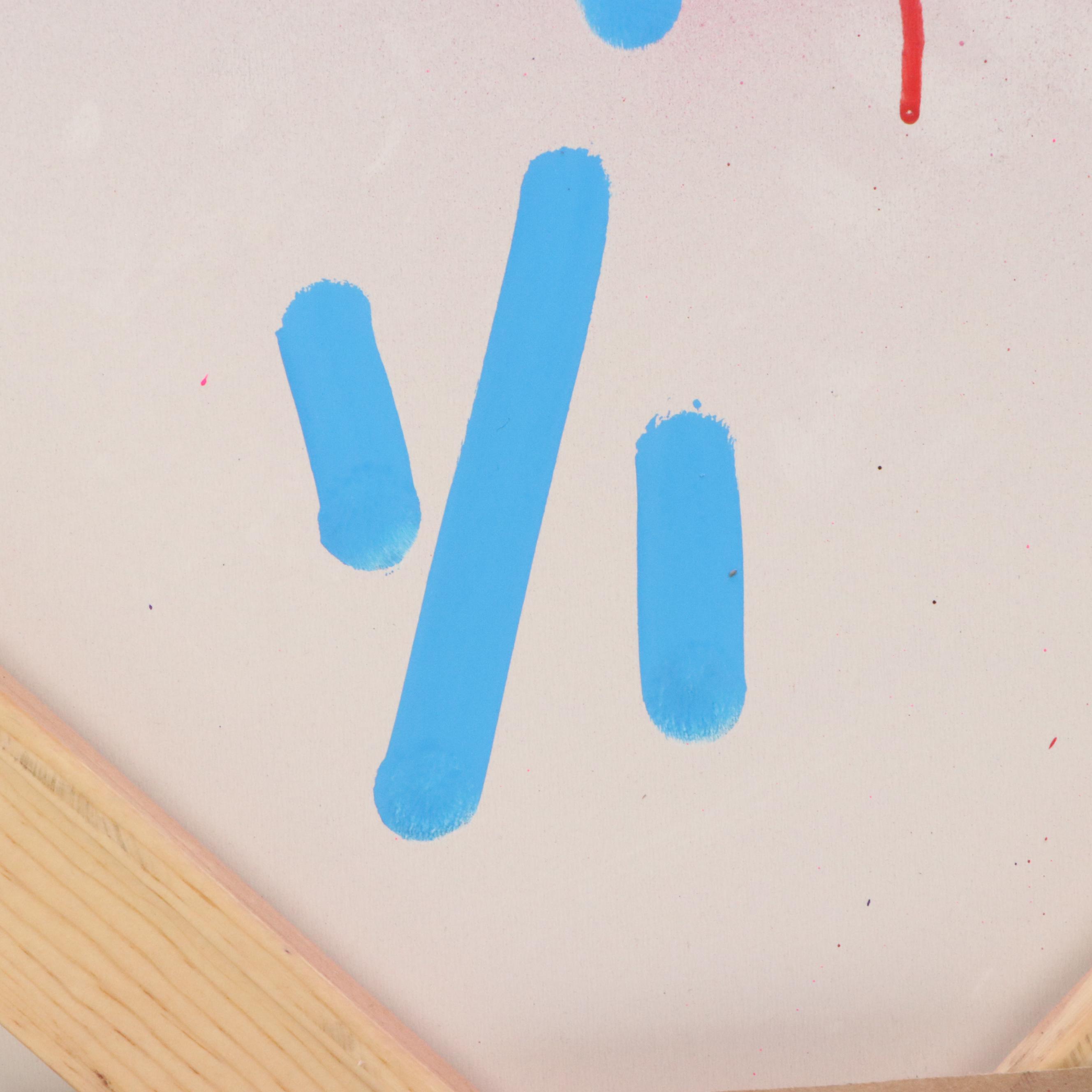 E.M. Zax Mixed Media Abstract Composition of Albert Einstein