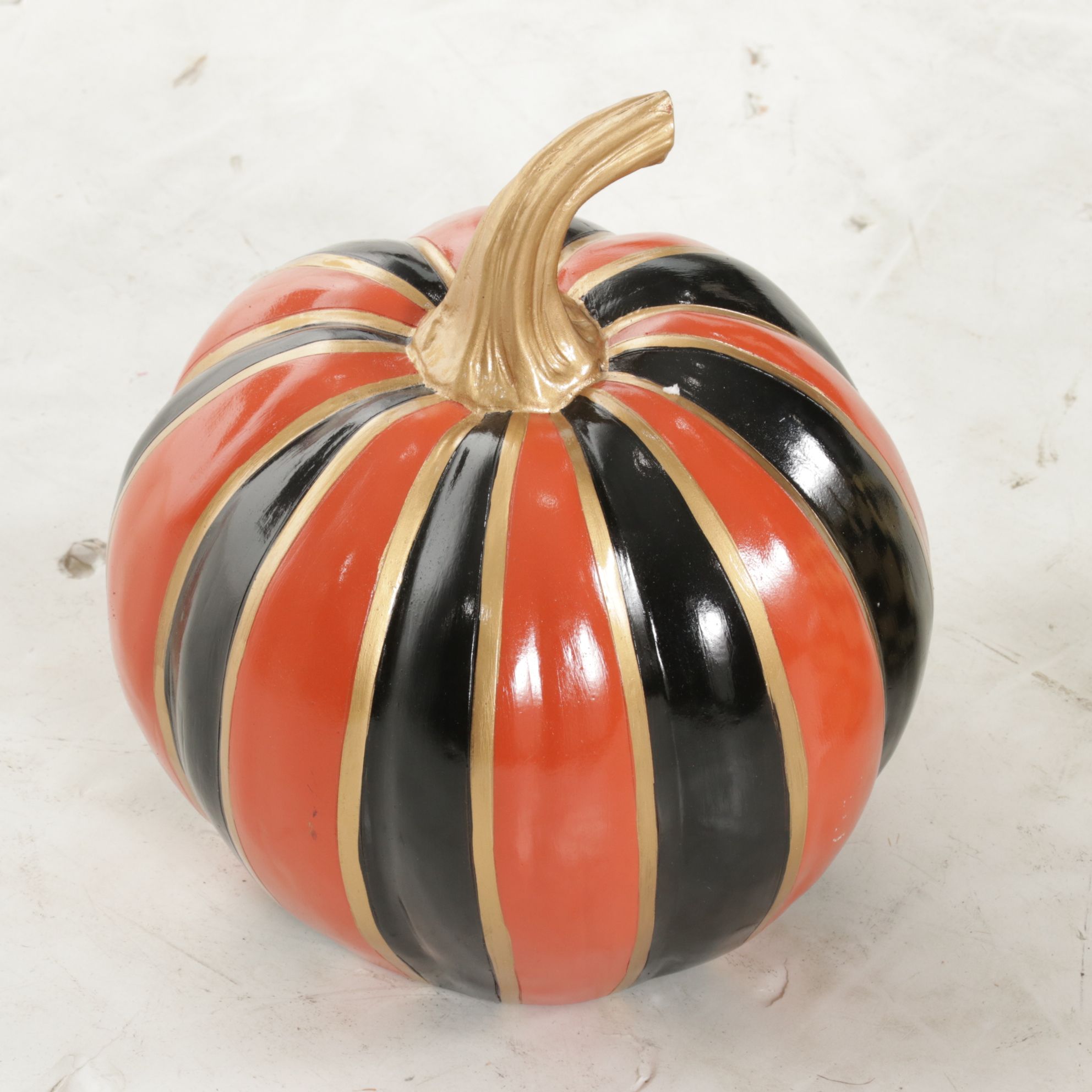 MacKenzie-Childs Courtly Check and Orange Stripe Centerpiece Pumpkins