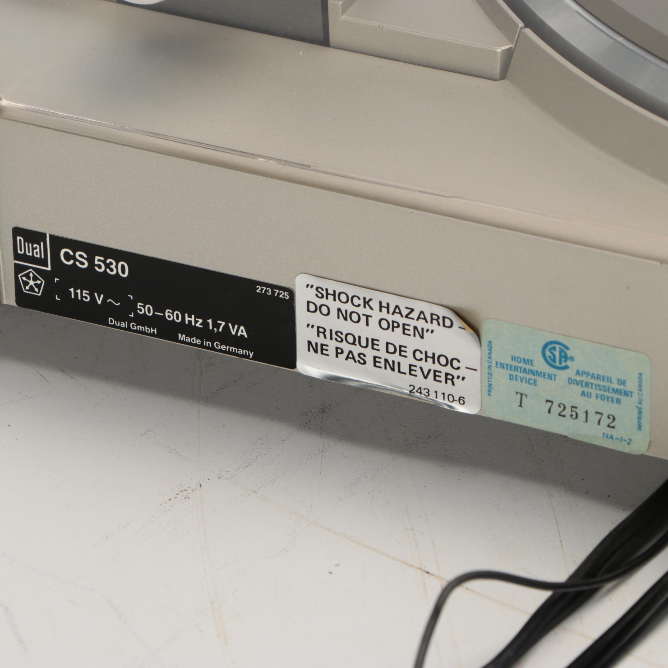 Dual CS 530 Automatic Belt Drive Turntable, 1980s