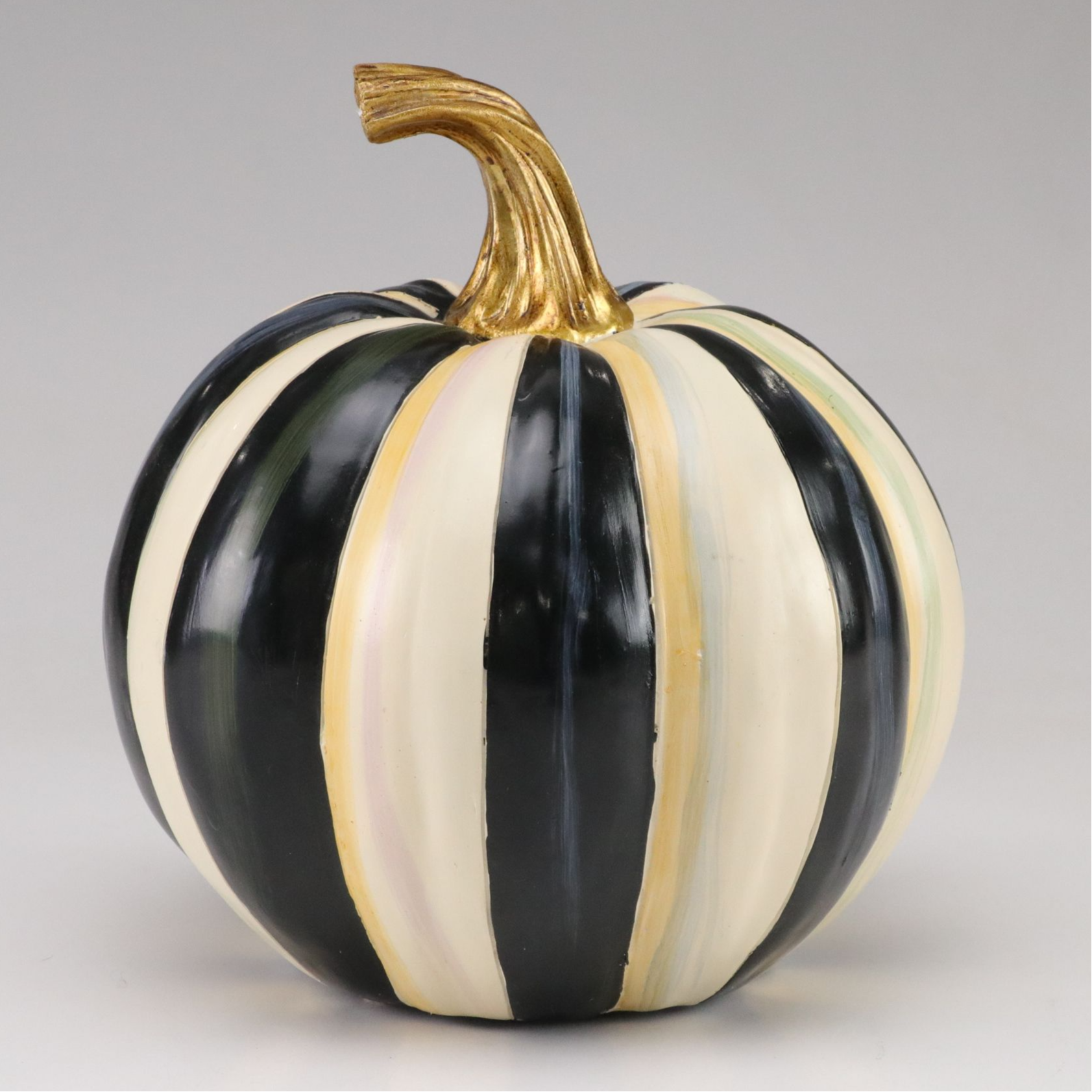 MacKenzie-Childs "Courtly Stripe" Pumpkin Figurine