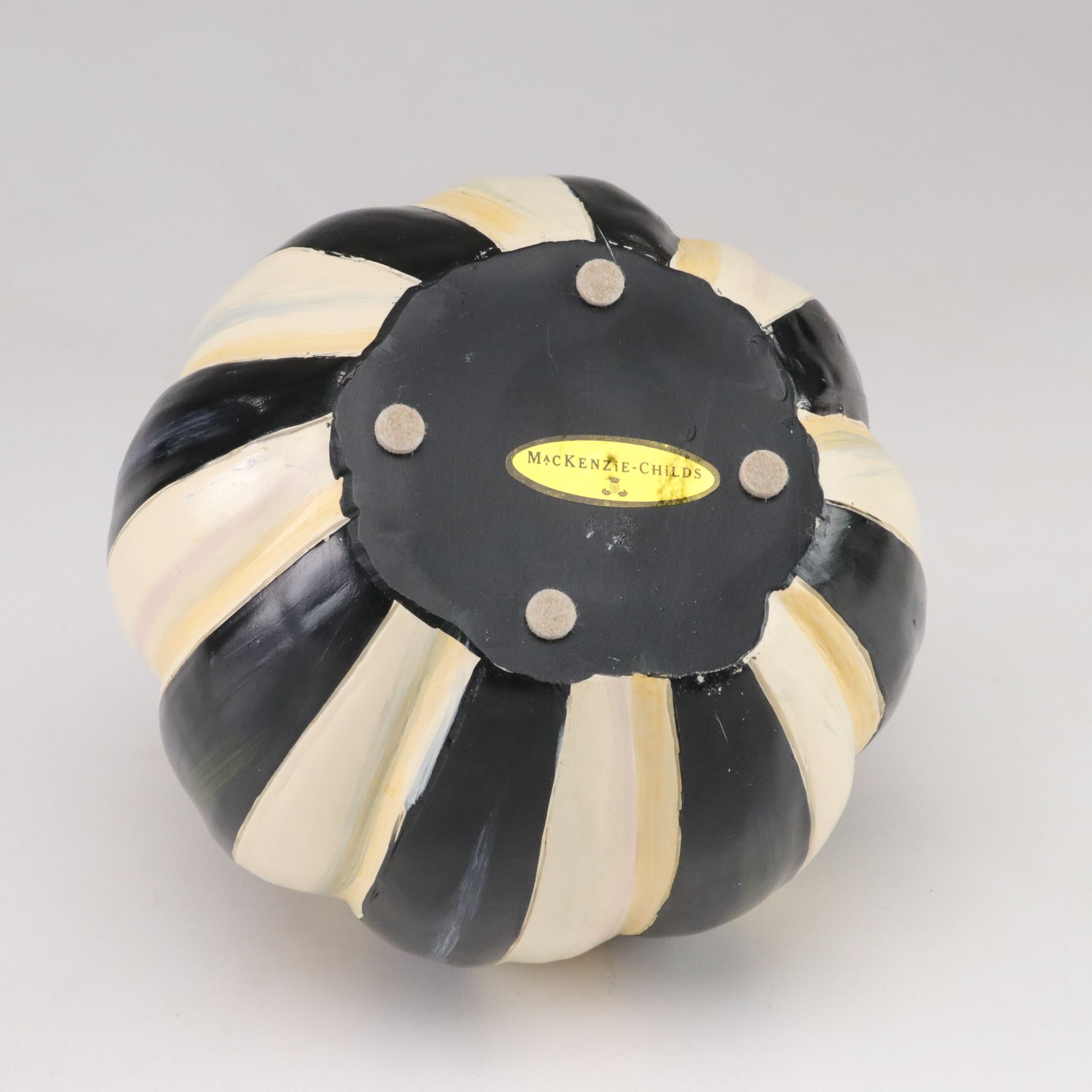 MacKenzie-Childs "Courtly Stripe" Pumpkin Figurine