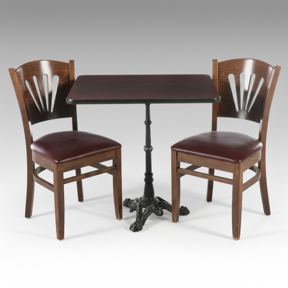 M. Deitz & Sons Laminate and Cast Iron Pub Table with Chairs