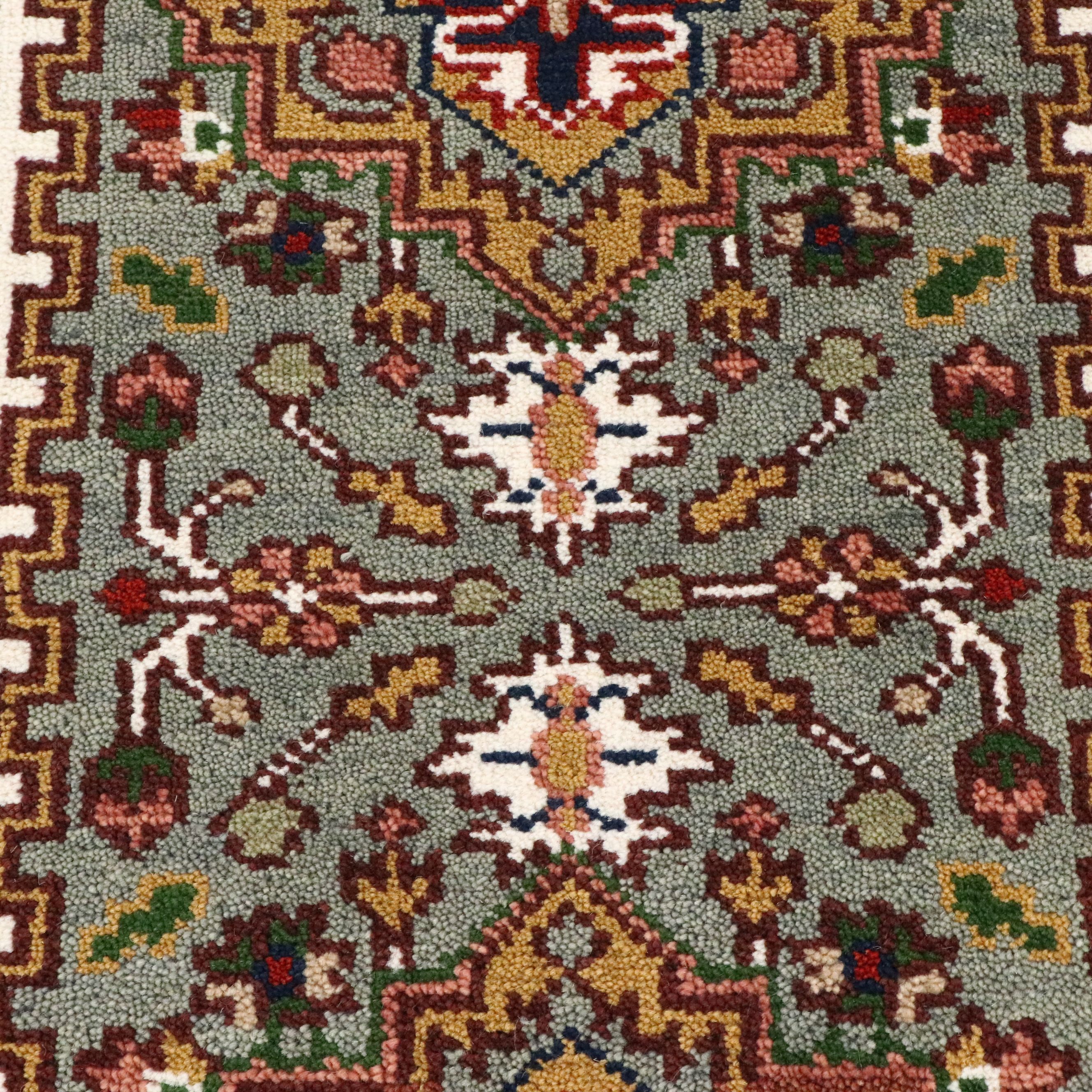 2'7 x 6'1 Hand-Knotted Indo-Persian Serapi Carpet Runner