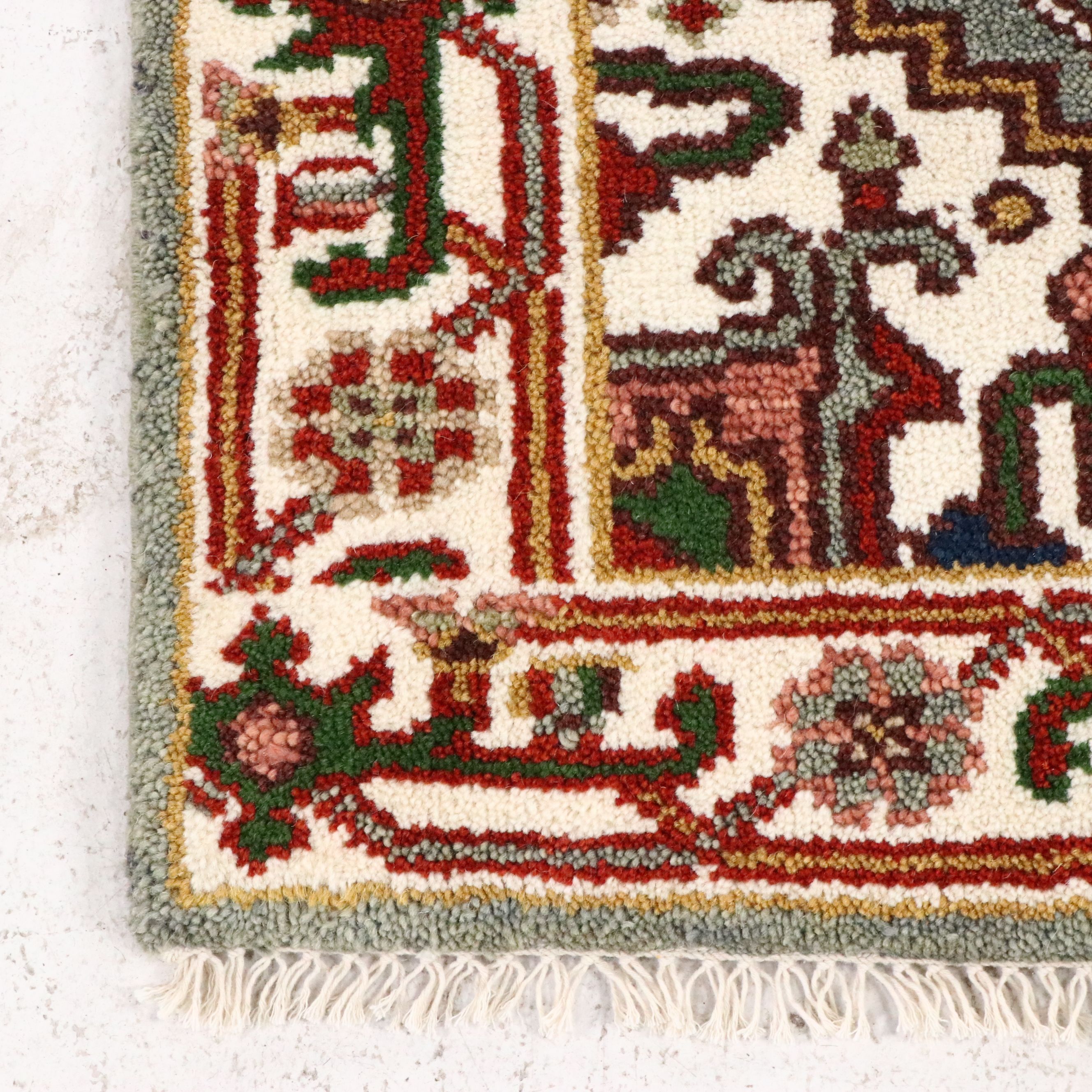 2'7 x 6'1 Hand-Knotted Indo-Persian Serapi Carpet Runner