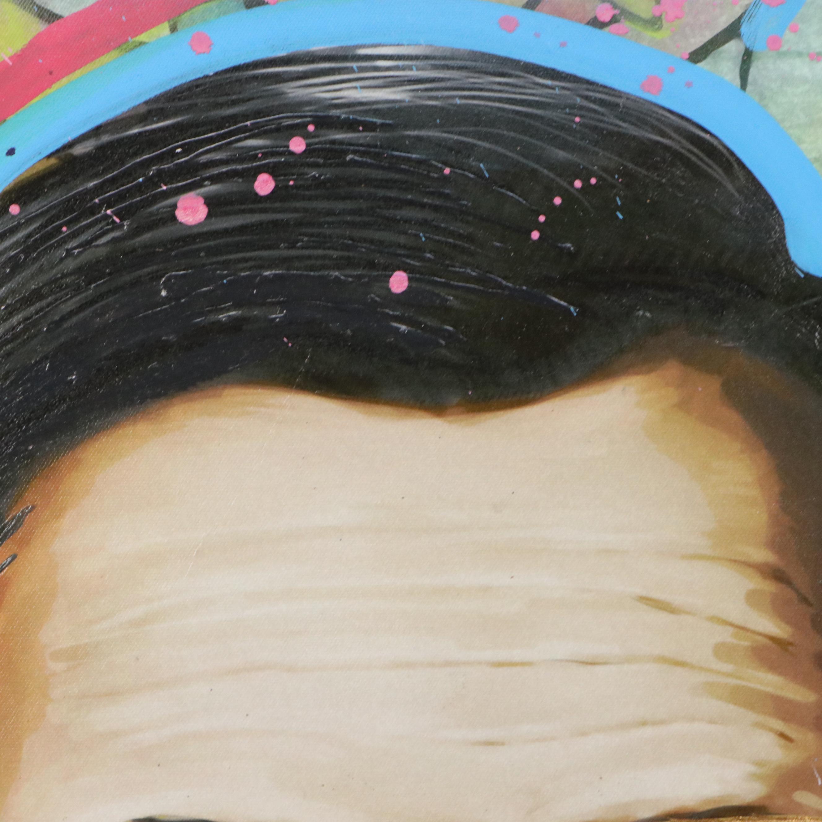 E.M. Zax Mixed Media Abstract Composition of Abraham Lincoln