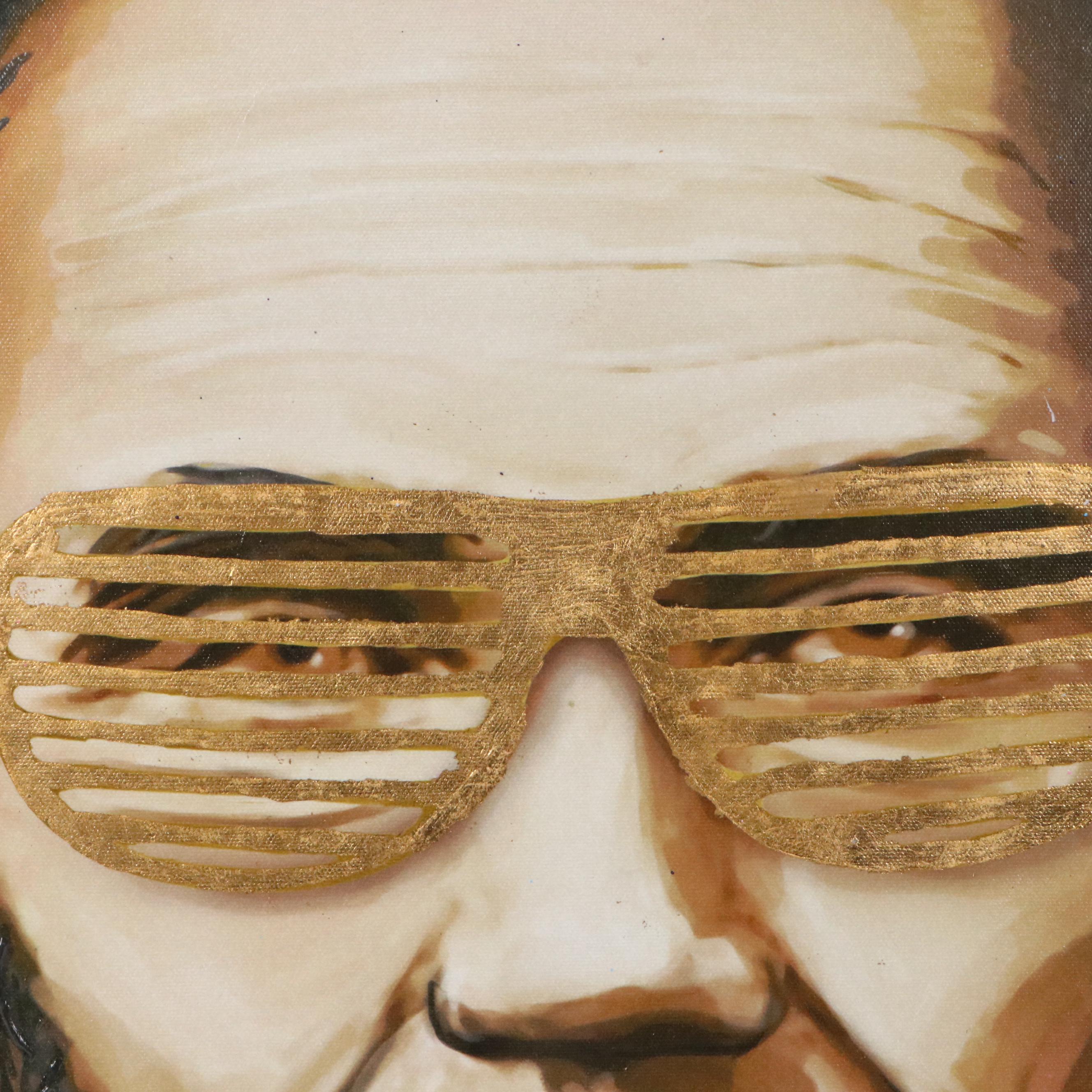 E.M. Zax Mixed Media Abstract Composition of Abraham Lincoln