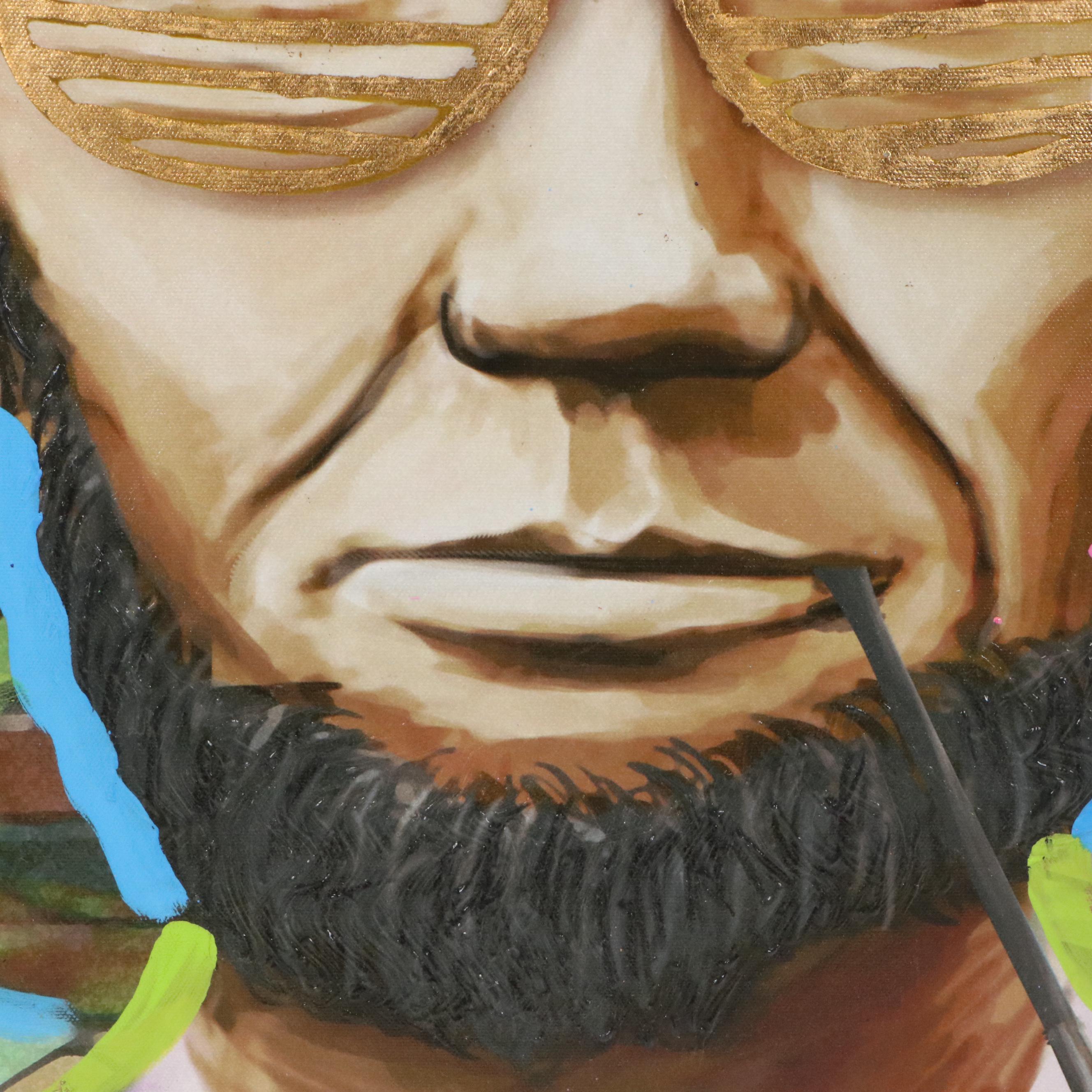 E.M. Zax Mixed Media Abstract Composition of Abraham Lincoln