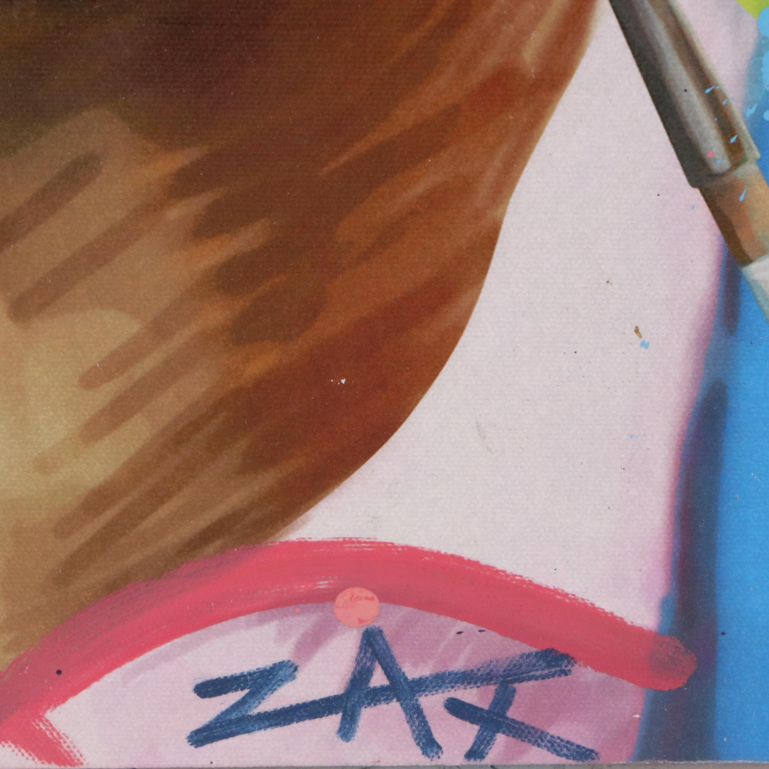 E.M. Zax Mixed Media Abstract Composition of Abraham Lincoln