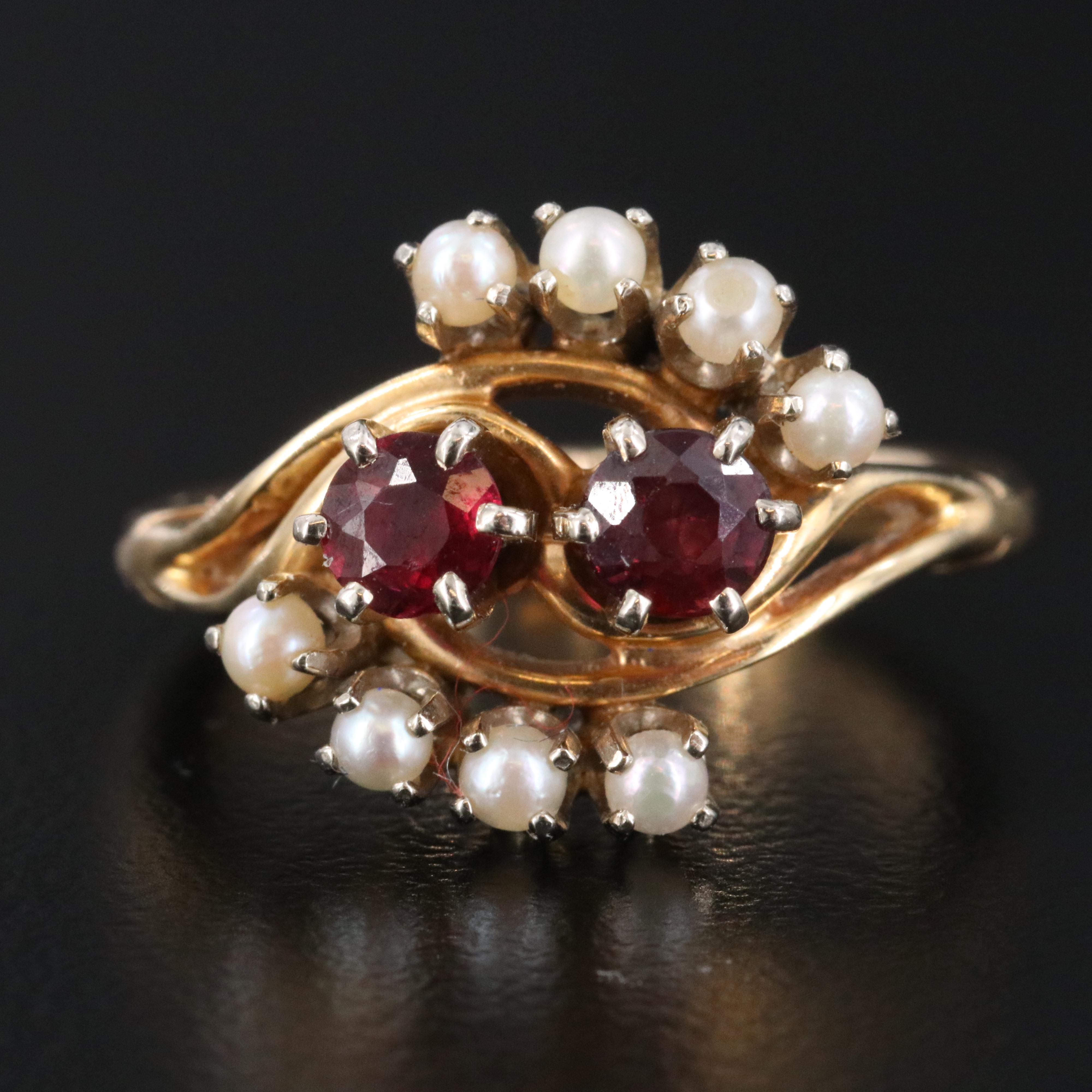 14K Ruby and Pearl Ring