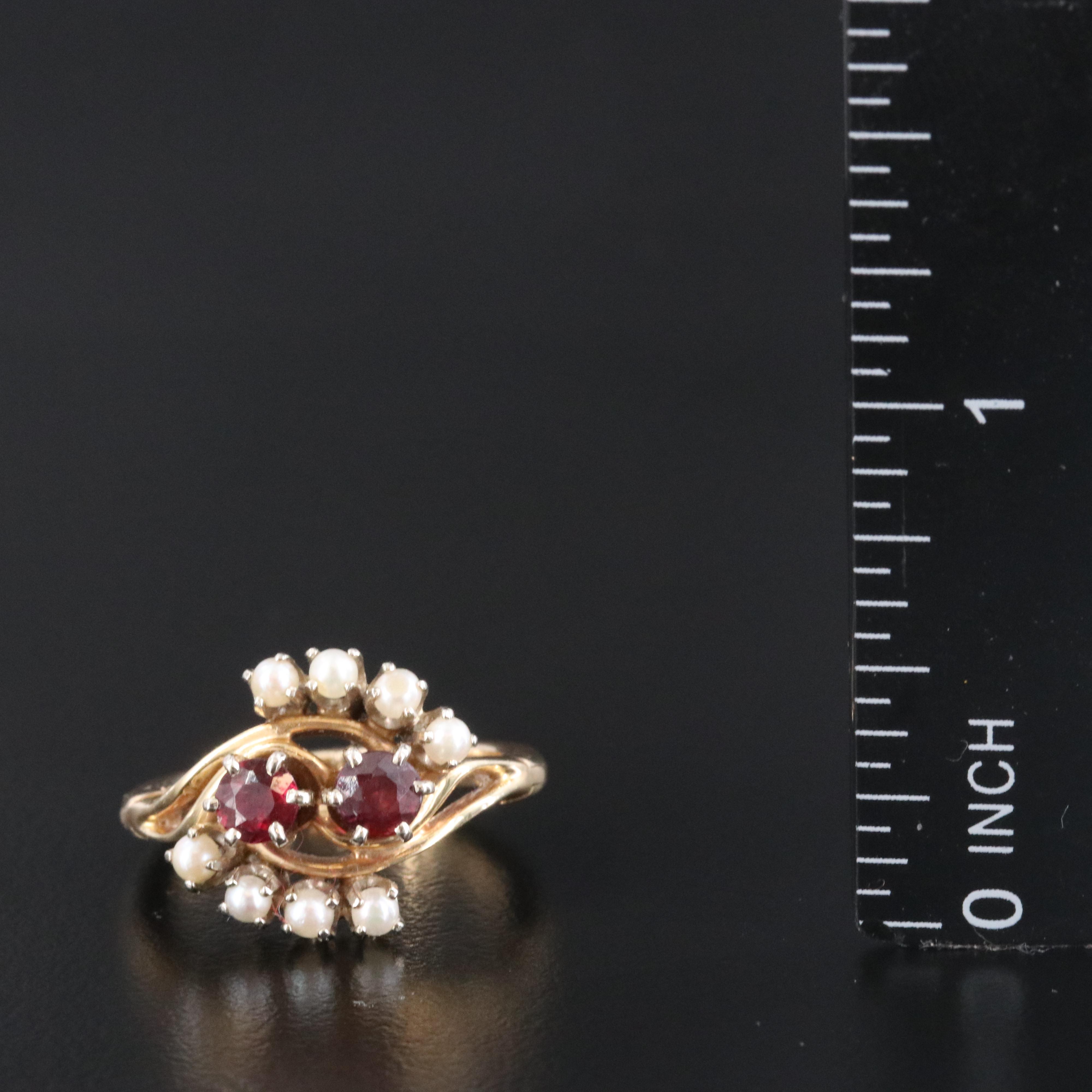 14K Ruby and Pearl Ring